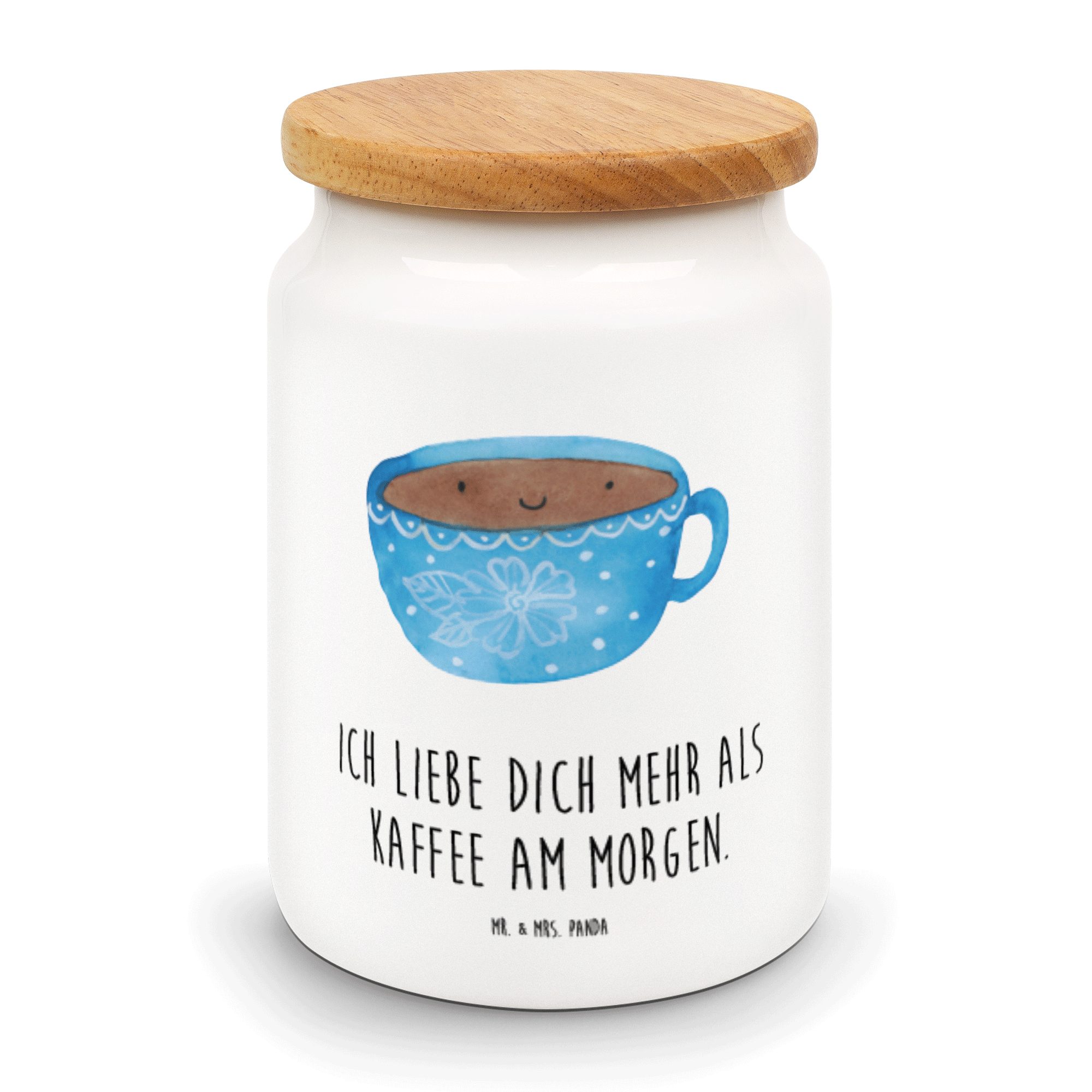 Mr. & Mrs. Panda Vorratsdose Kaffee Tasse - Weiß - Geschenk, Dose, lustige Sprüche, Keramikdose, K, Keramik, (1-tlg)