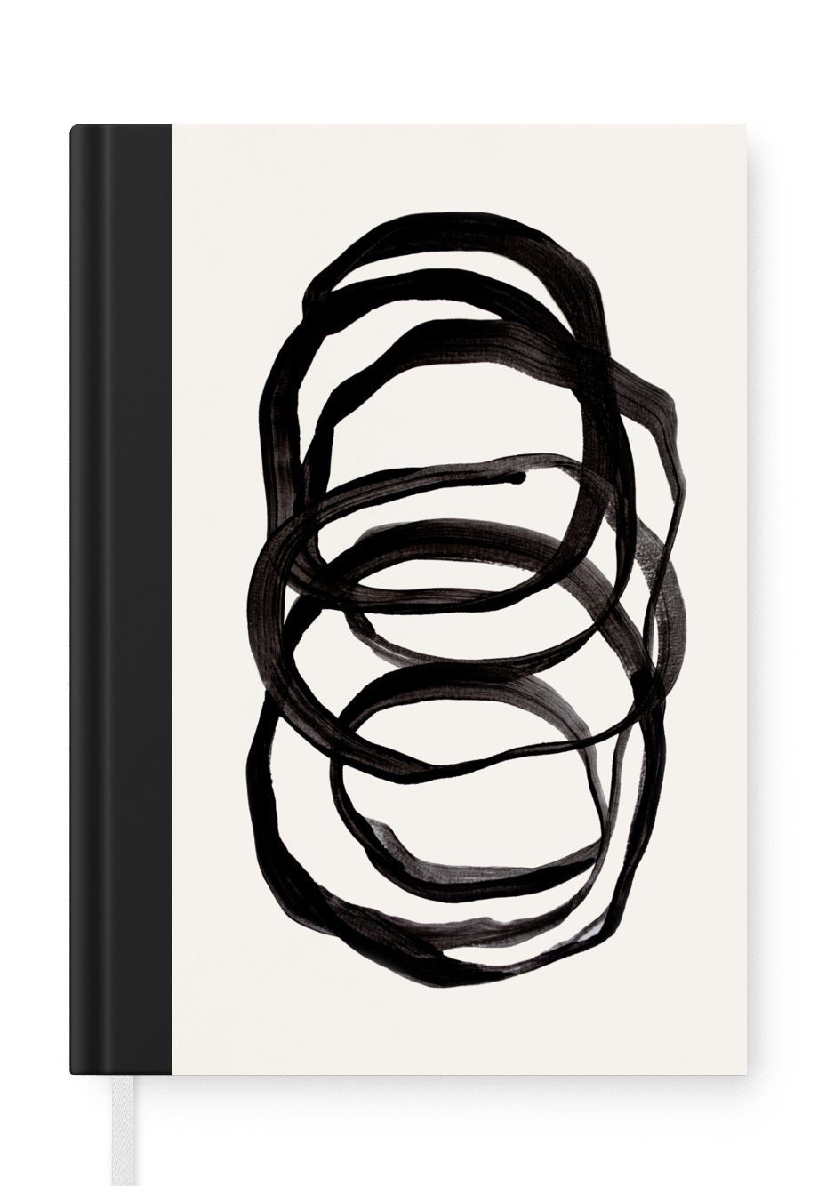 MuchoWow Notizbuch Abstrakt - Kunst - Linien - Muster, Journal, Merkzettel, Tagebuch, Notizheft, A5, 98 Seiten, Haushaltsbuch