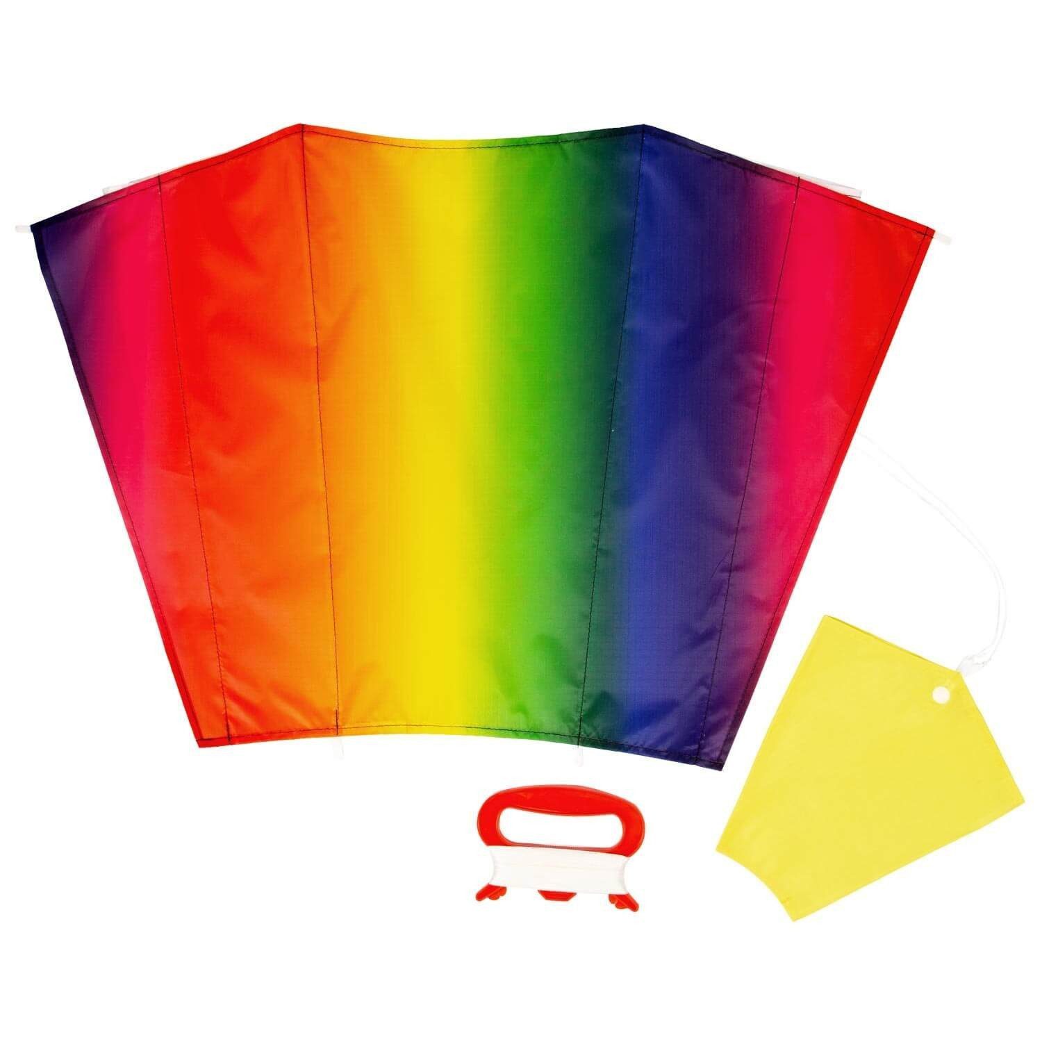 Wolkenstürmer Flug-Drache Stabloser Kinder Kite Einleiner für Park Strand Urlaub, (Bunter Flugdrachen für Kinder Outdoor Spielzeug Geschenk ab 3, 1-tlg), Kinderdrachen ab 3 Jahre Sled Regenbogen Ready to Fly