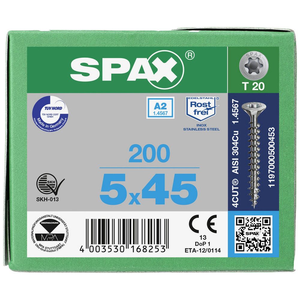 Thumbnail - SPAX Schraube SPAX 1197000500453 Holzschraube 5 mm 45 mm T-STAR plus Edelstahl A