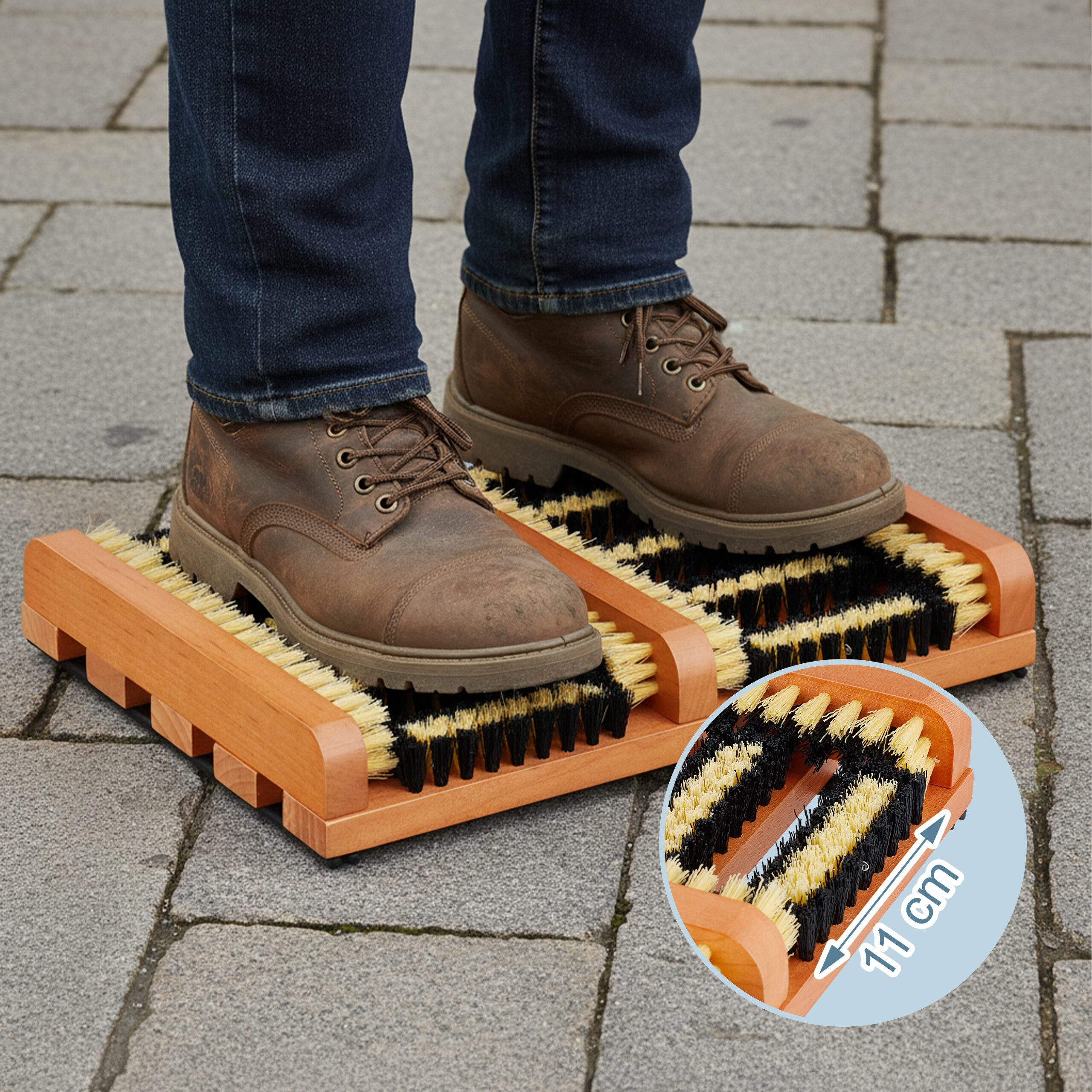 relaxdays Schuhputzbürste Schuhabstreifer mit Bürsten