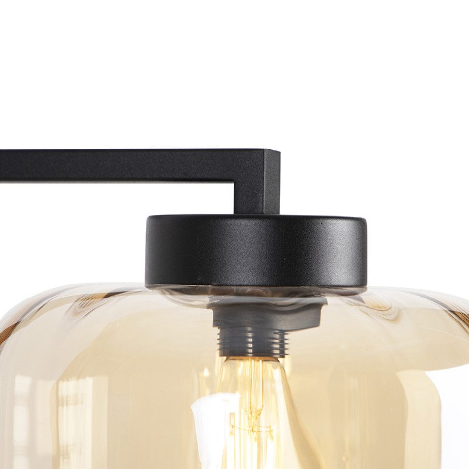 Qazqa Stehlampe Qara, ohne Leuchtmittel, Warmweiß, QAZQA Stehlampe, e27, Beige, Glas, Design