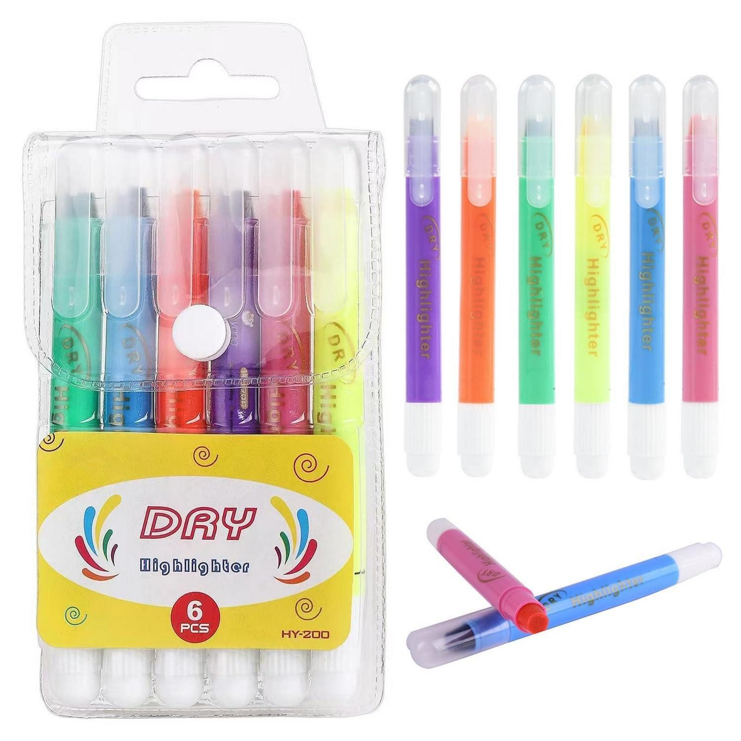 LuxusKollektion Marker Textmarker Set Kinder, 6 Farben Pastell Gel No Bleed