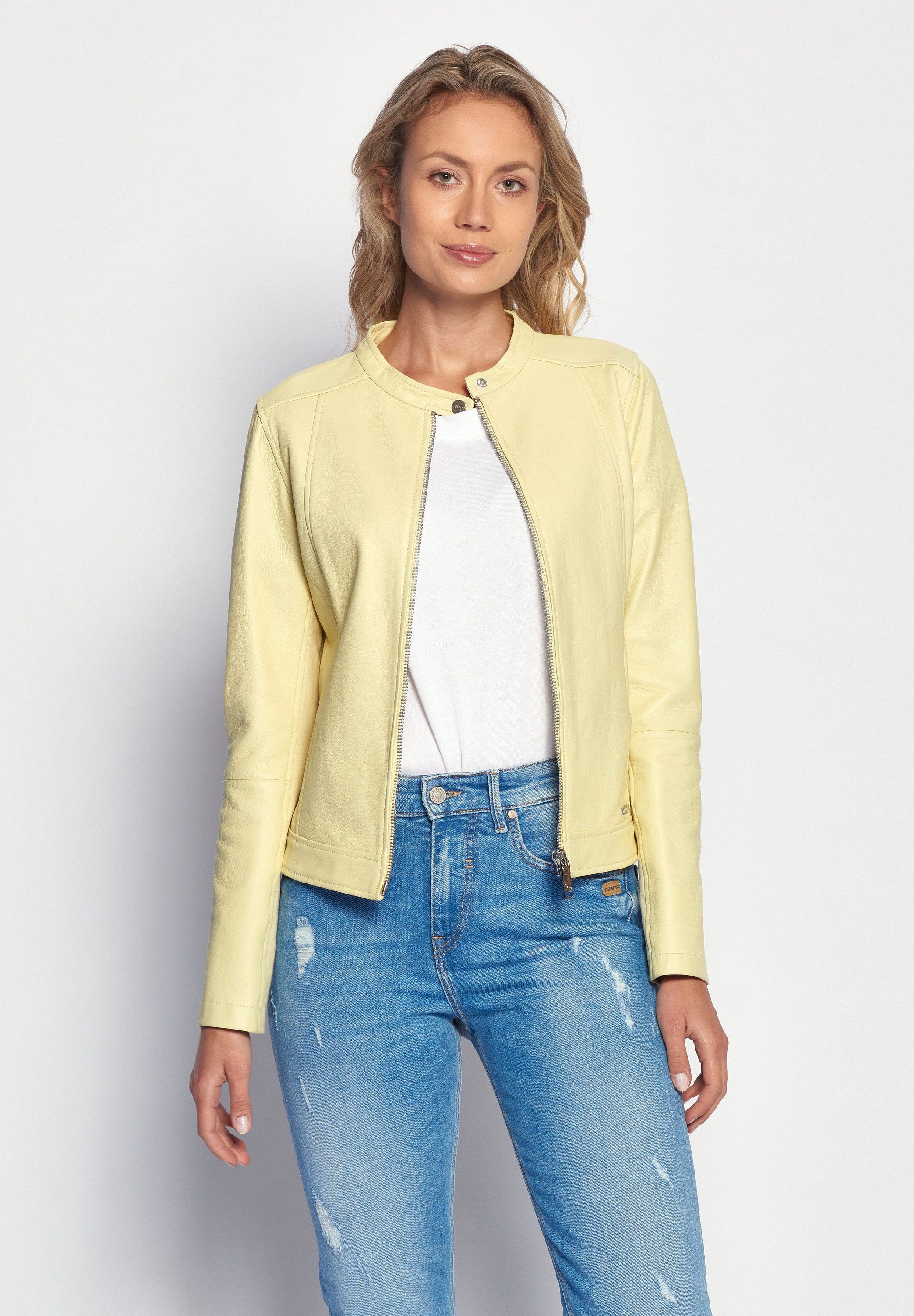 Maze Lederjacke Summerset yellow | Übergangsjacken