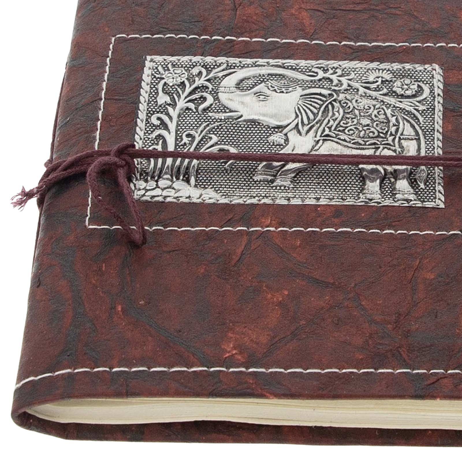 KUNST UND 20x15cm Tagebuch Elefant Notizbuch Poesiealbum Tagebuch handgefertigt-Geprägtes MAGIE