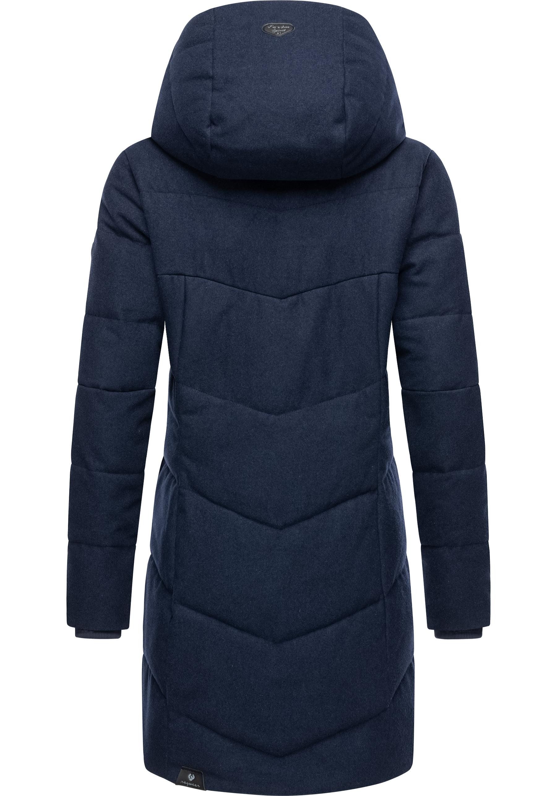 Ragwear Wintermantel Pavla Coat stylischer Damen Steppmantel in Woll-Optik