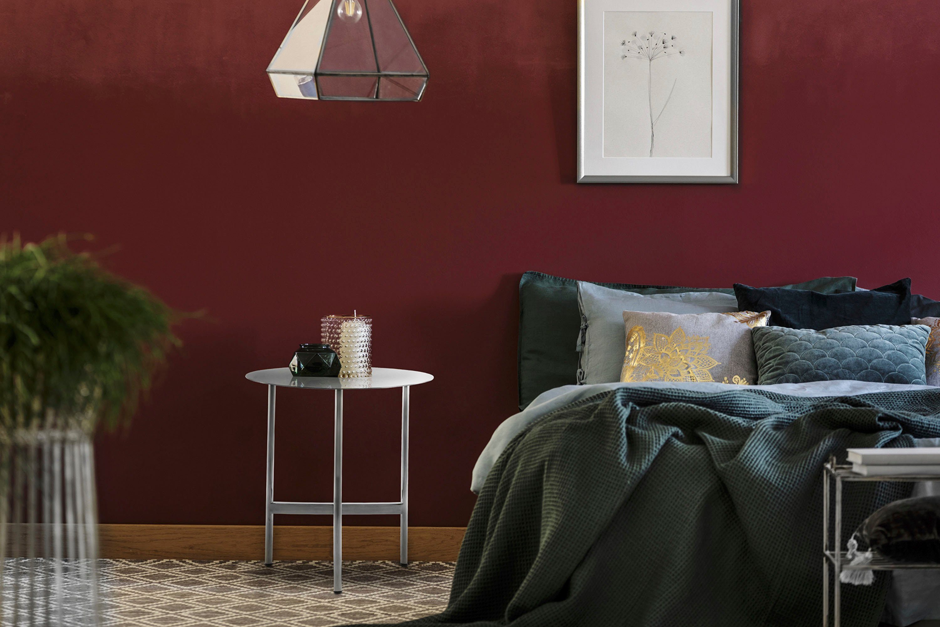 Kayoom Beistelltisch Pema, Minimalistisches Design, Passt zu jedem Einrichtungsstil (1-St), minimalistisches Gestelldesign aus Edelstahl, runde Ablagefläche