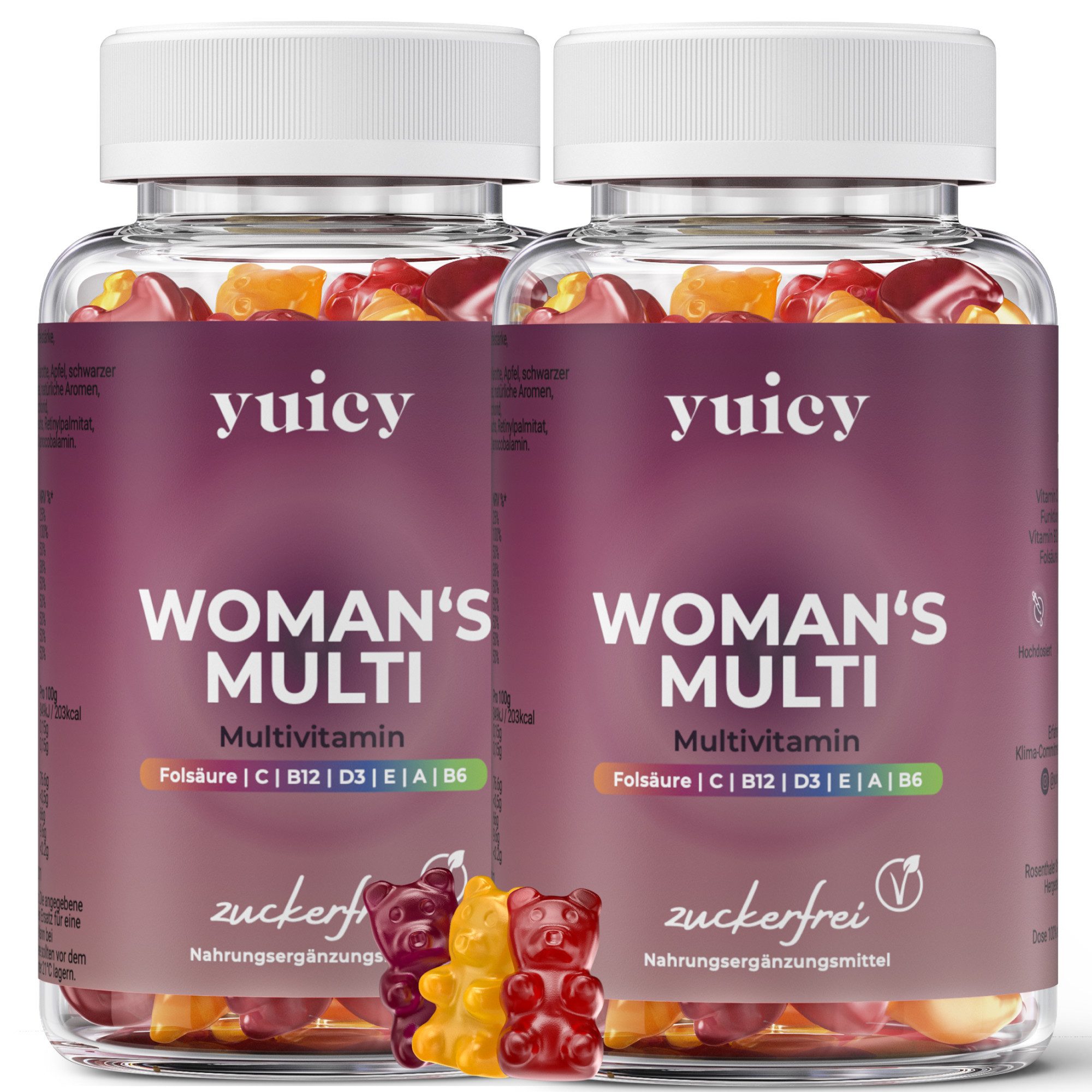 yuicy Woman's Multivitamin für Frauen - Vitamine für Gesundheit & Vitalität Gummies, 120 St., 240 g