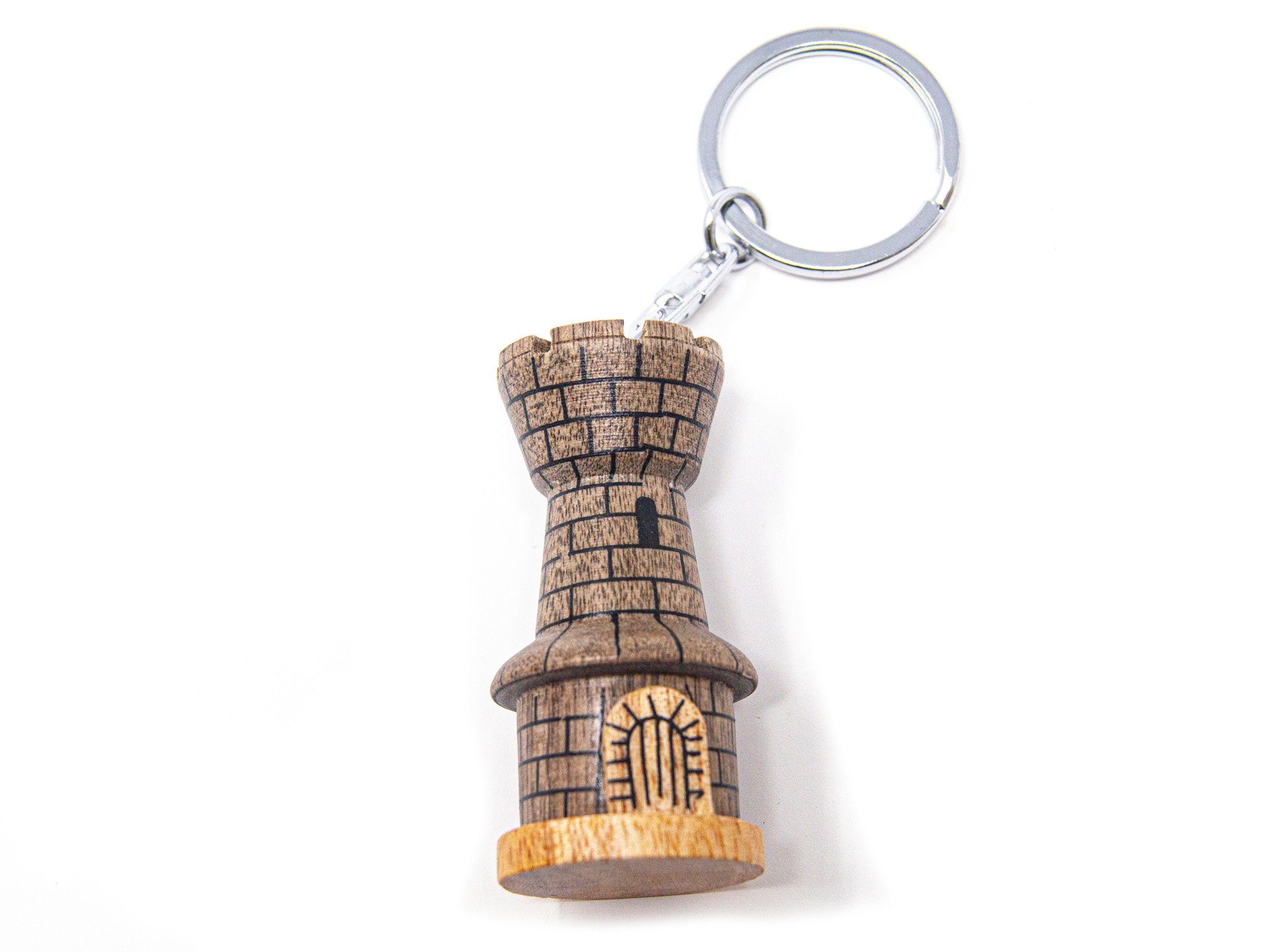 Cornelißen Schlüsselanhänger Schlüsselanhänger aus Holz - Turm rund | Schlüsselanhänger