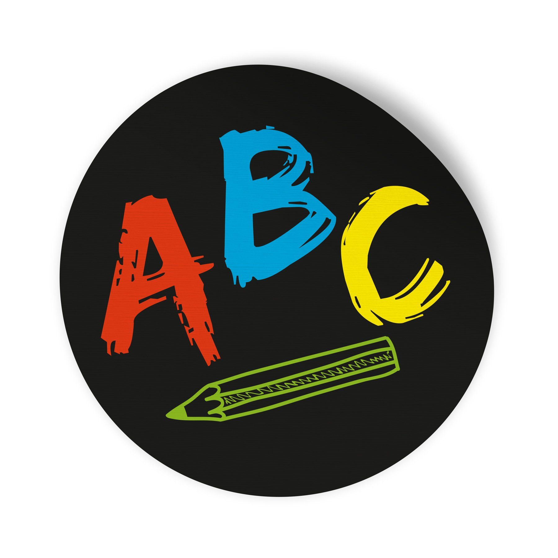 itenga Aufkleber 10x Sticker Aufkleber ABC Schulanfang Schwarz / Bunt, Ø 7,0 cm (Motiv