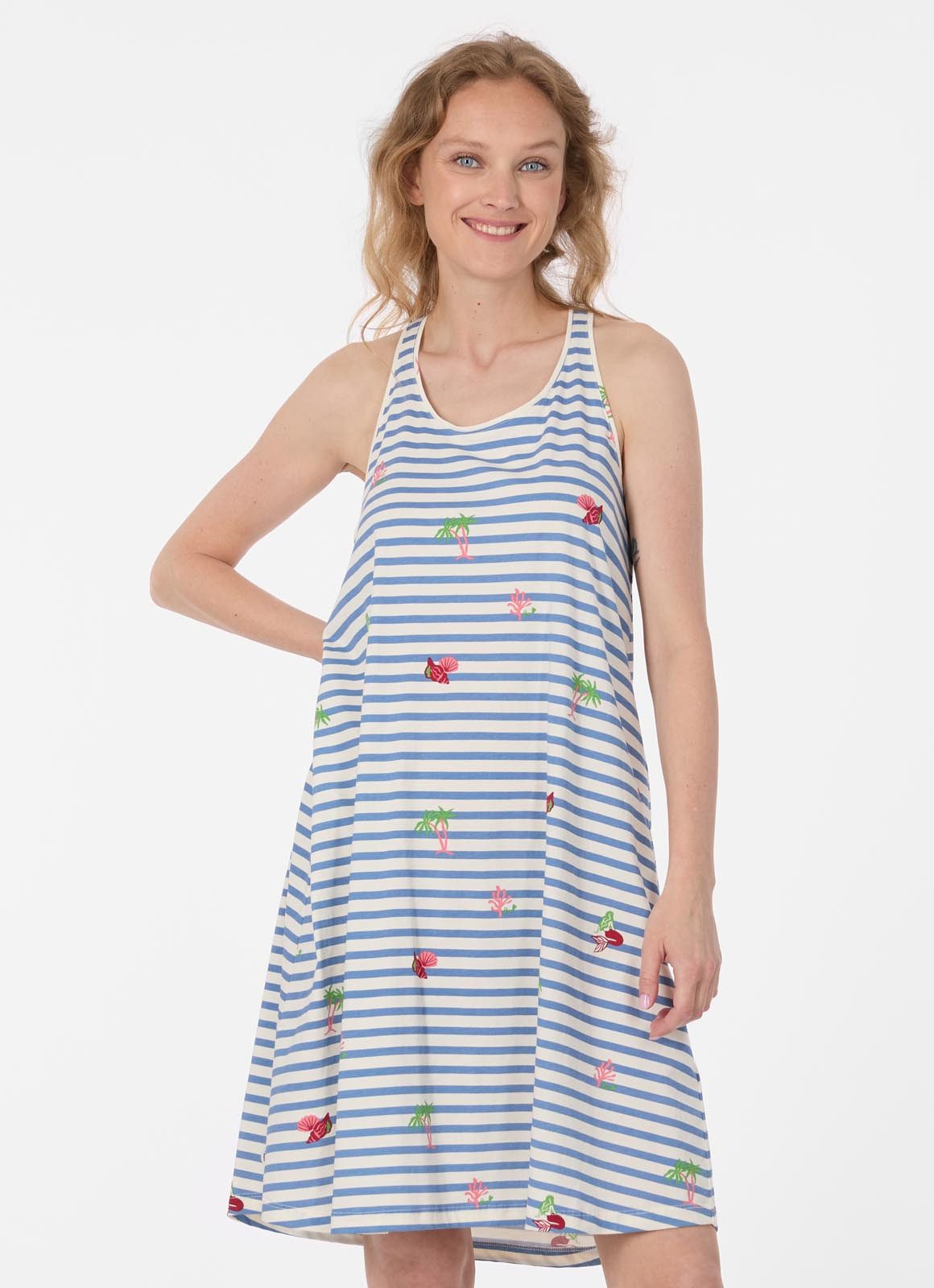 Ragwear Trägerkleid NAIRAY STRIPES Baumwolle mit Streifen und Allover-Print