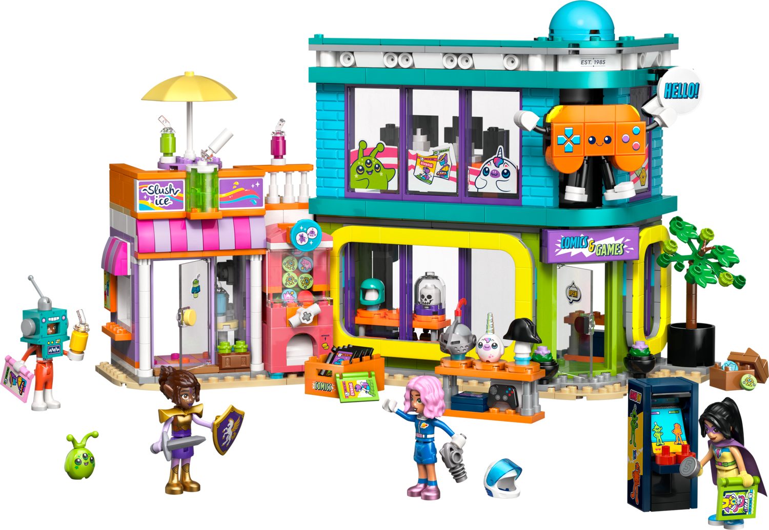 LEGO® Friends 42674 Comic- und Spieleladen Spielbausteine, (Set, 1005 St., Set)