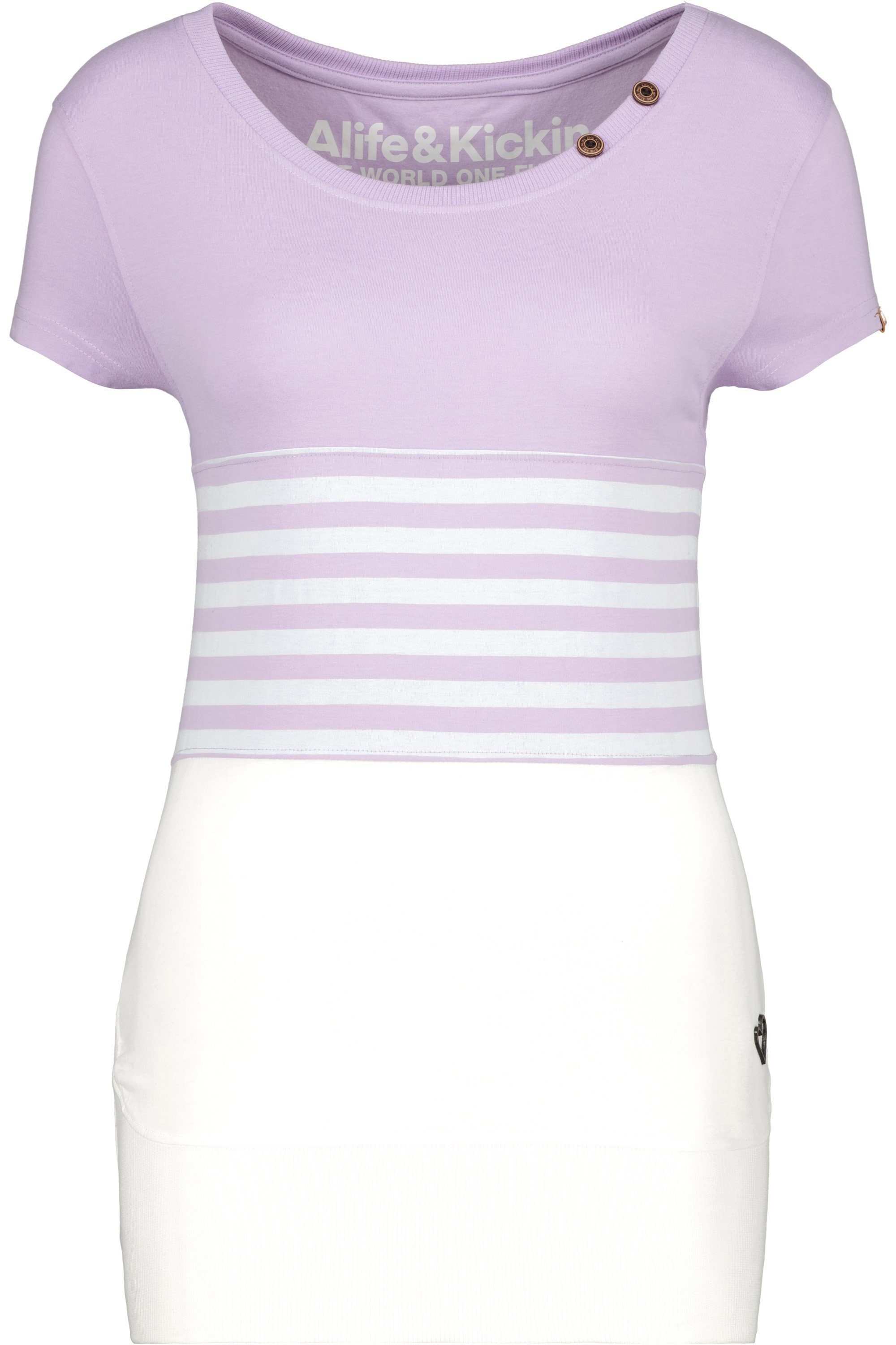 Alife & Z Rundhalsshirt Kickin Shirt Shirt Damen Kurzarmshirt, digital CoriAK lavender