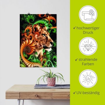 Artland Poster Im Jungle, Löwen (1 St), als Alubild, Leinwandbild, Wandaufkleber oder Poster in versch. Größen
