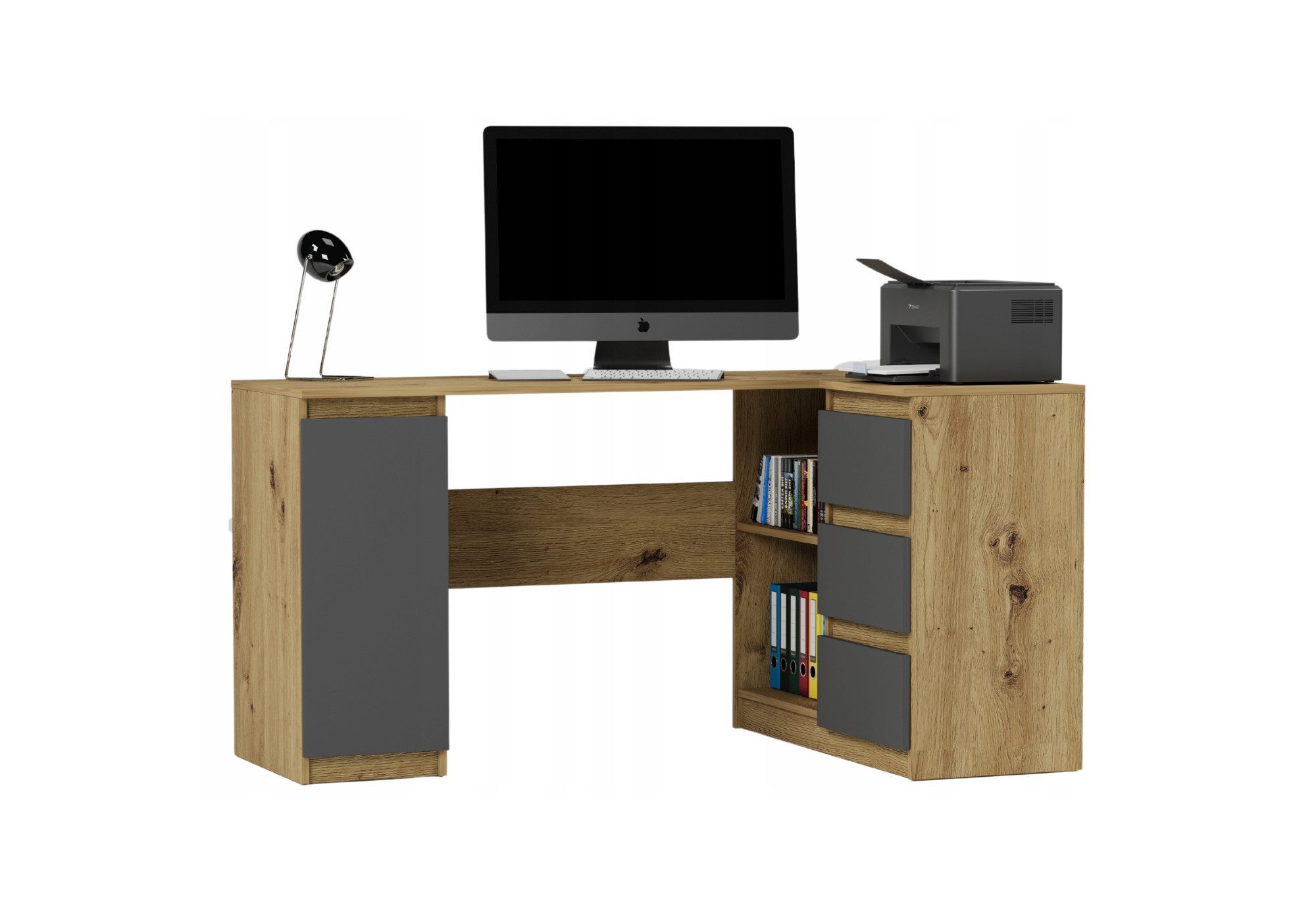 Home Collective Eckschreibtisch mit 3 Schubladen, günstig online kaufen