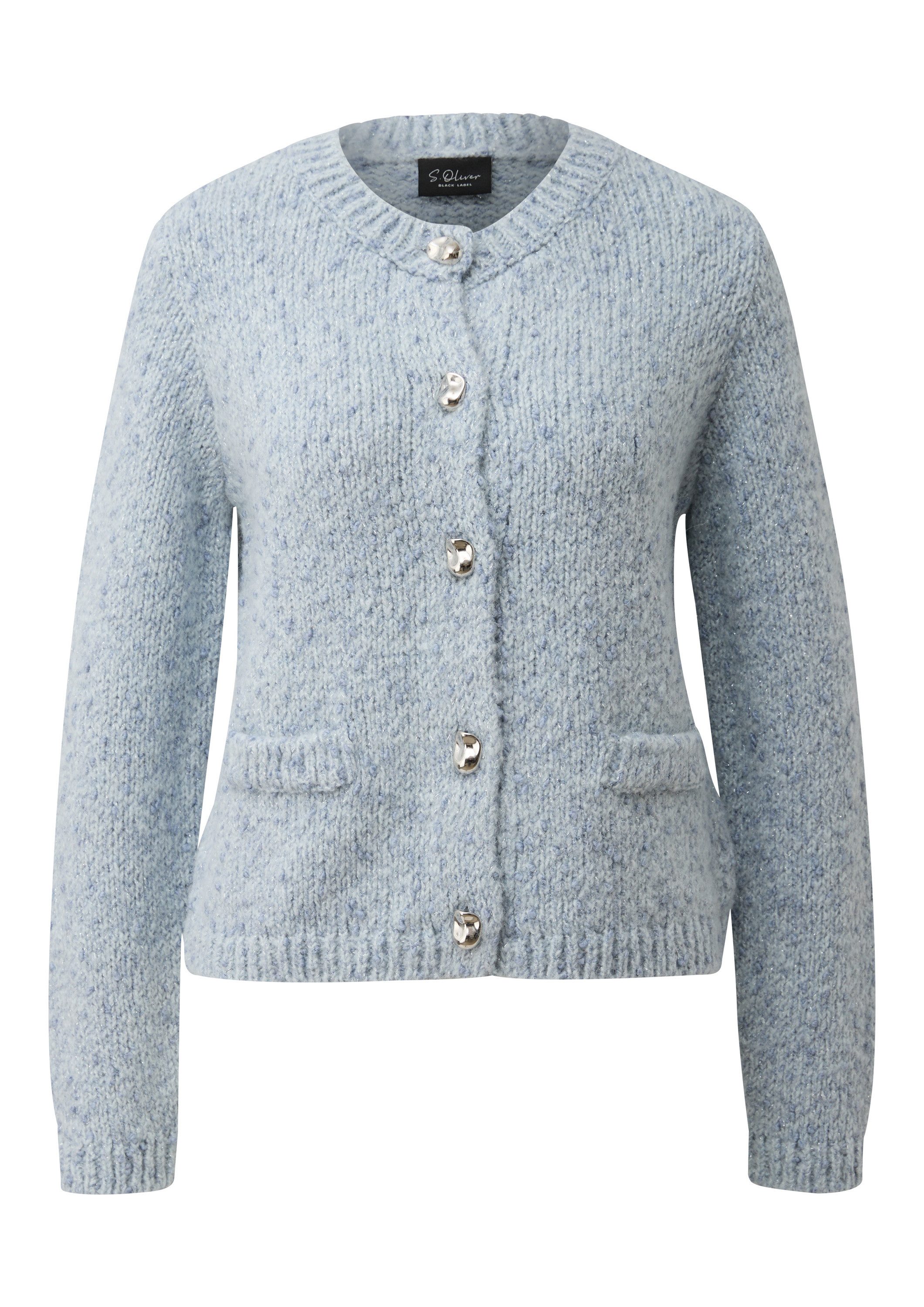 s.Oliver Cardigan Strickjacke Strickjacke aus Alpakamix mit angedeuteten Taschen