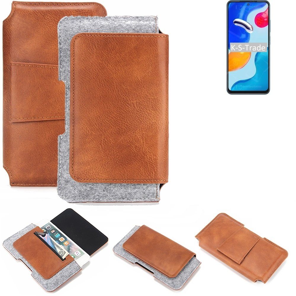 K-S-Trade Handyhülle für Xiaomi Redmi Note 11S Global, Handyhülle Schutzhülle Gürteltasche Holster Gürtel Tasche