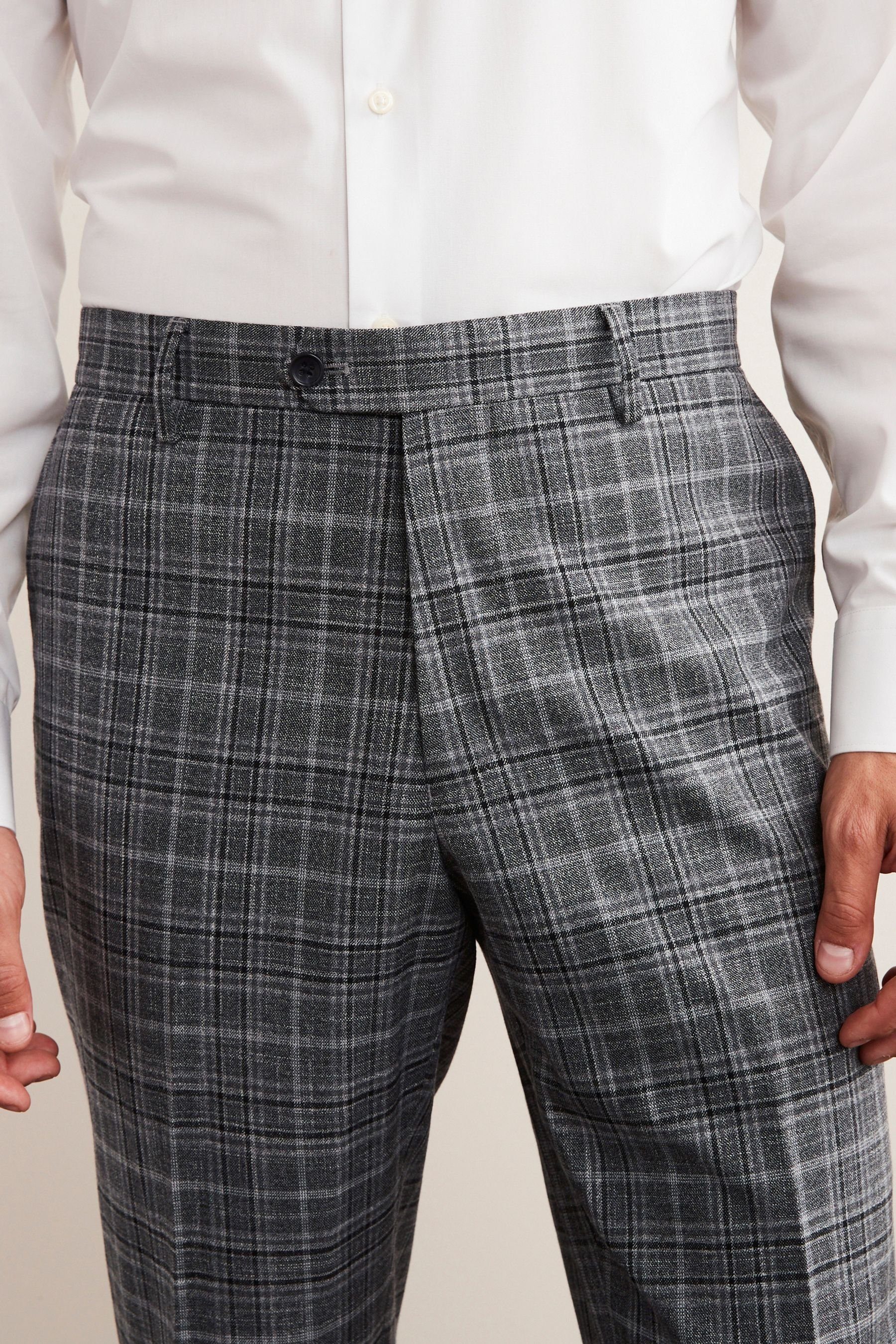 Fit Anzughose mit Next Anzug Hose (1-tlg) Regular Karos: