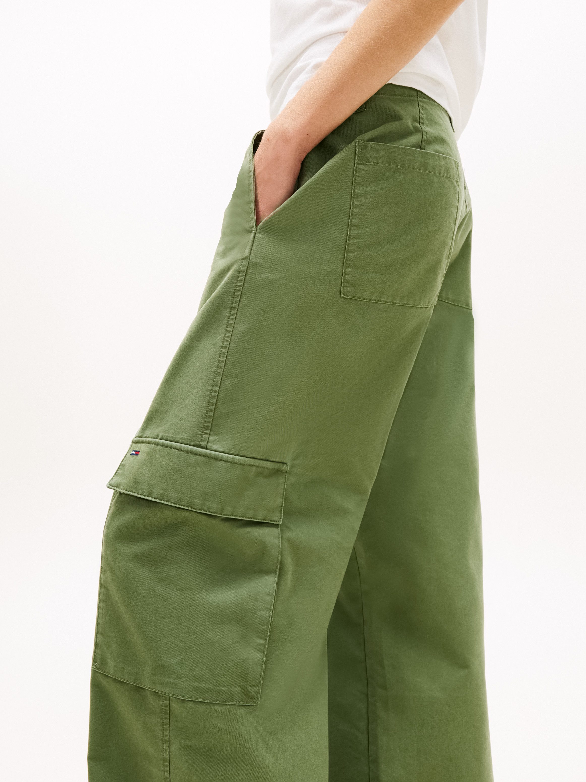 Tommy Jeans Cargohose TJW LR WIDE STRAIGHT CARGO PANT im Baumwoll-Mix, Low Rise