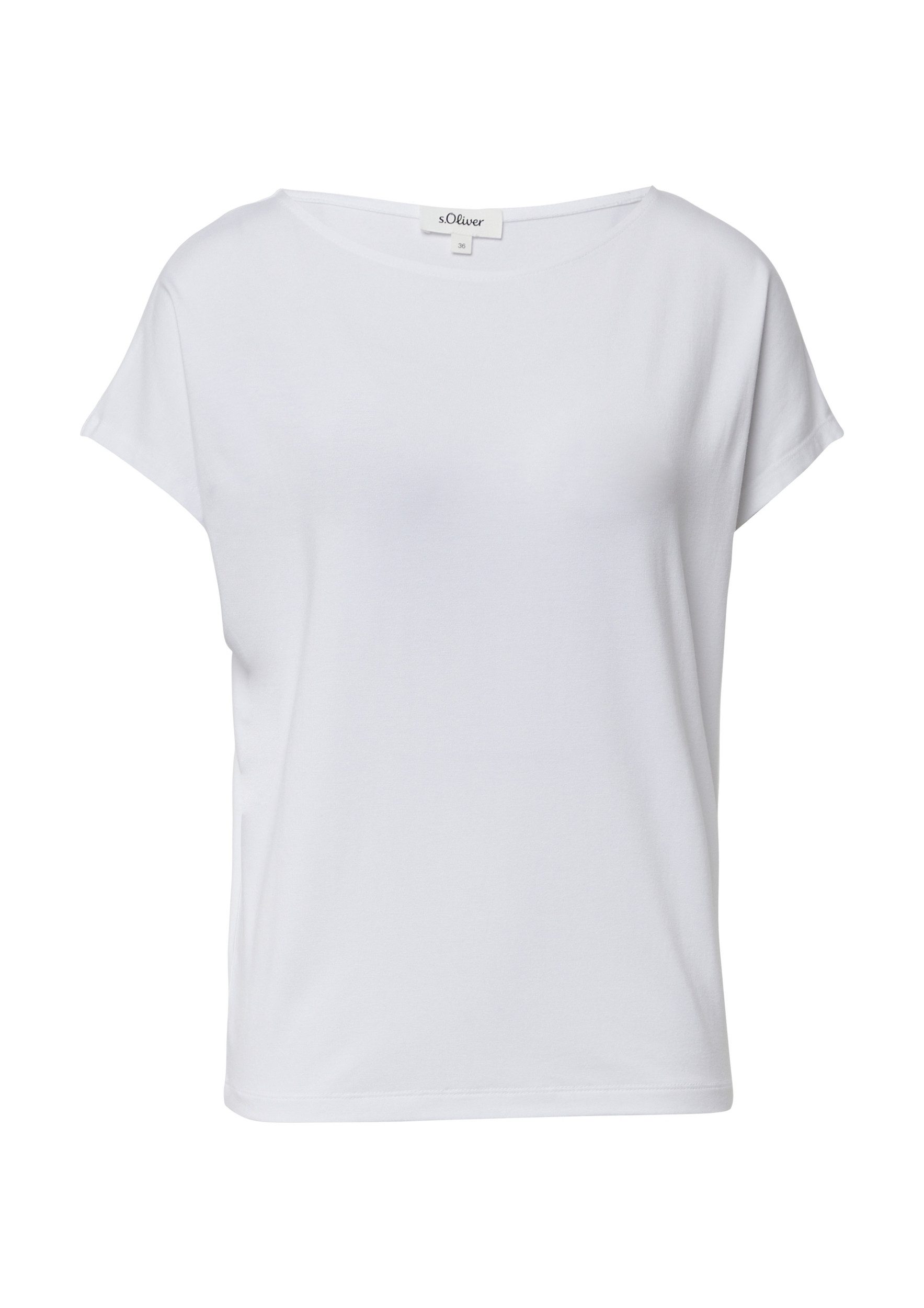 s.Oliver T-Shirt - Shirt - Kurzarmshirt - Jerseyshirt mit überschnittenen S günstig online kaufen