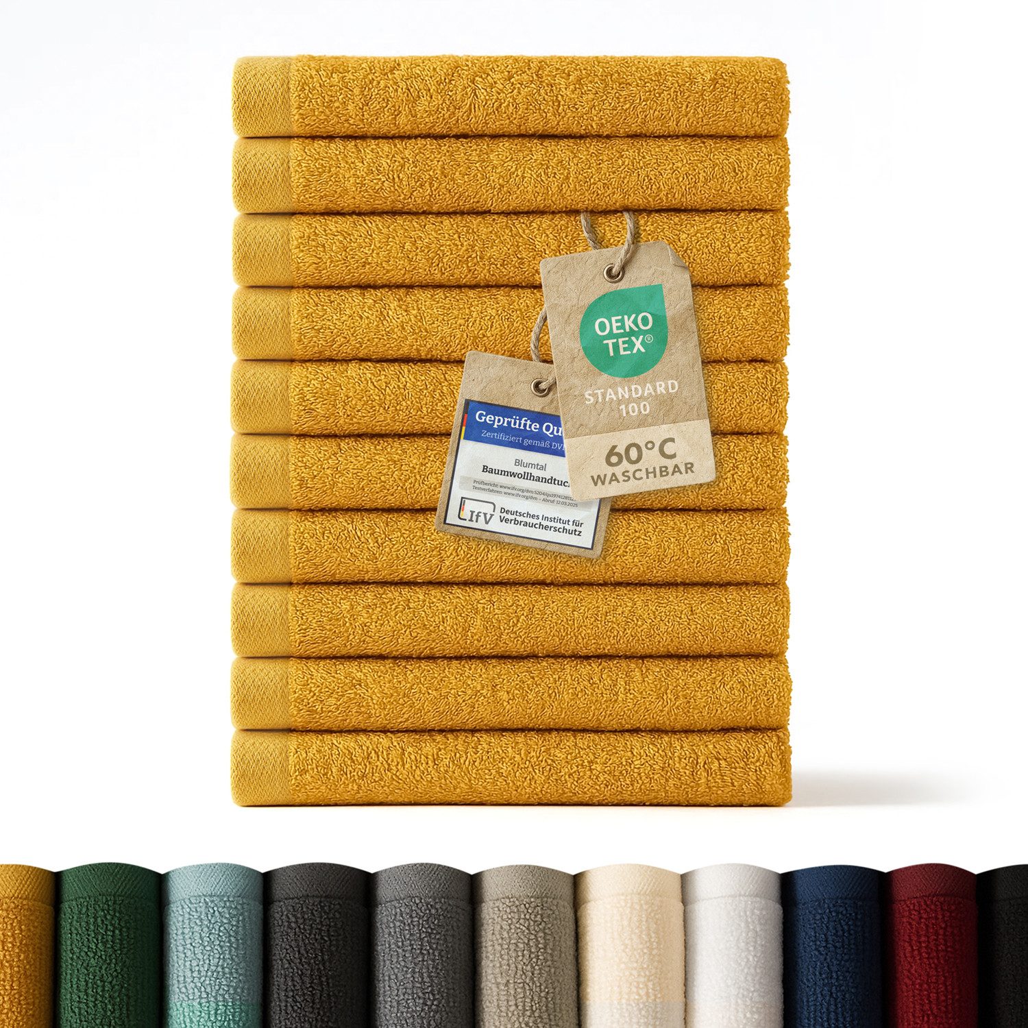Blumtal Gästehandtücher Premium 30x30cm oder 30x50cm weich und saugstark, Frottee (12-St), 10er (30x50cm), 12er und 24er Set (30x30cm), 100% Baumwolle