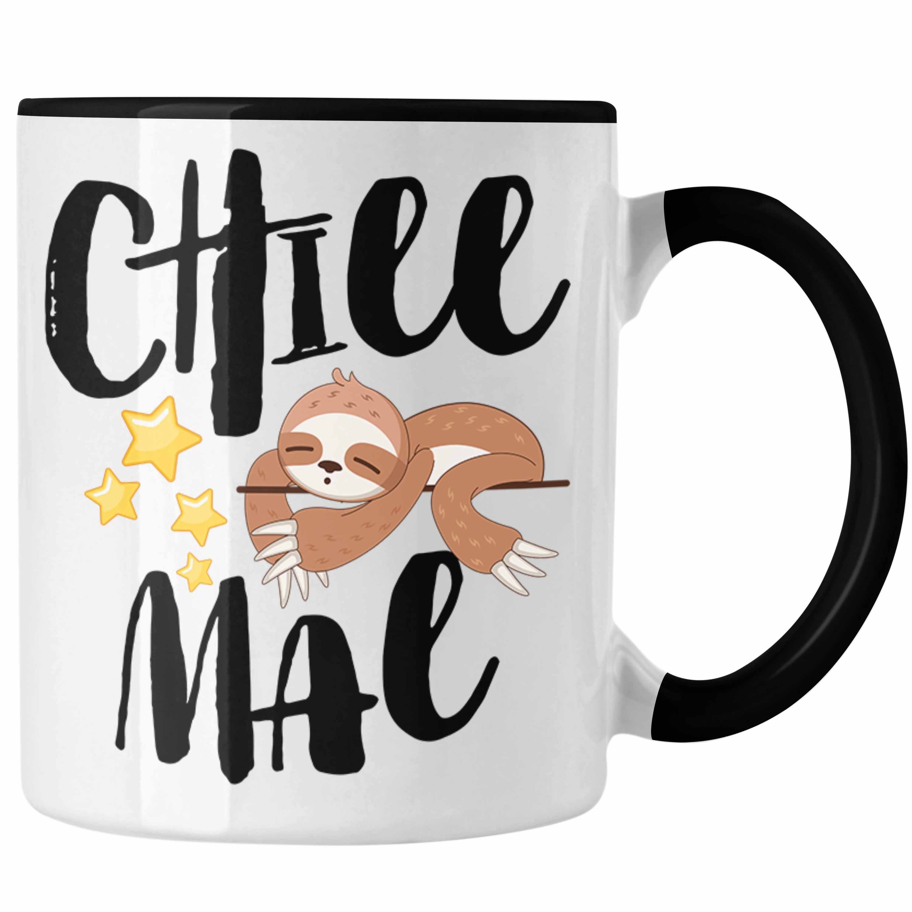 Echt Trendation Tasse Lustige Sprüche für's Chill Kollegin - Tasse Kaffeetasse Trendation Arbeit Schwarz Faultier Büro Kinder Frauen Mal Männer