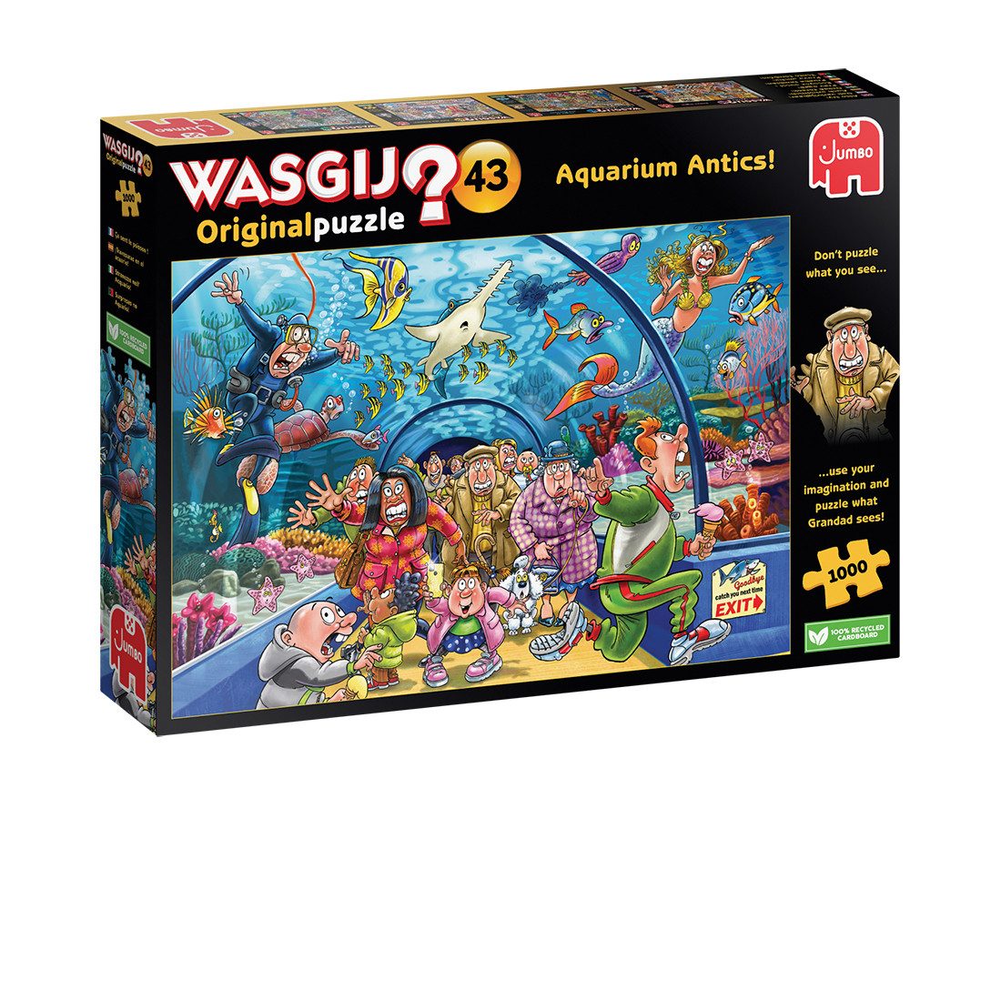 Jumbo Spiele Puzzle Wasgij Original 43, Wie ein Fisch im Wasser, 1000 Teile Puzzle, 1000 Puzzleteile