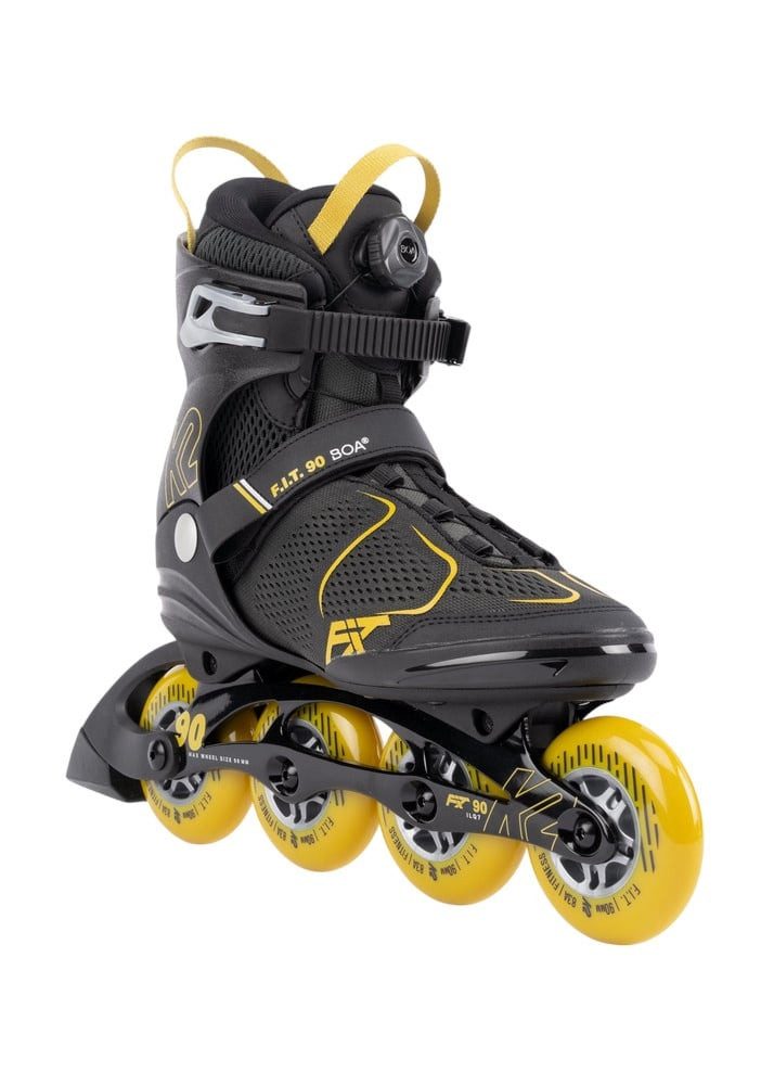 K2 Inlineskates F.I.T. 90 Boa (Rollen: 90mm/84A, Kugellager: ILQ 7) schwarz/gelb