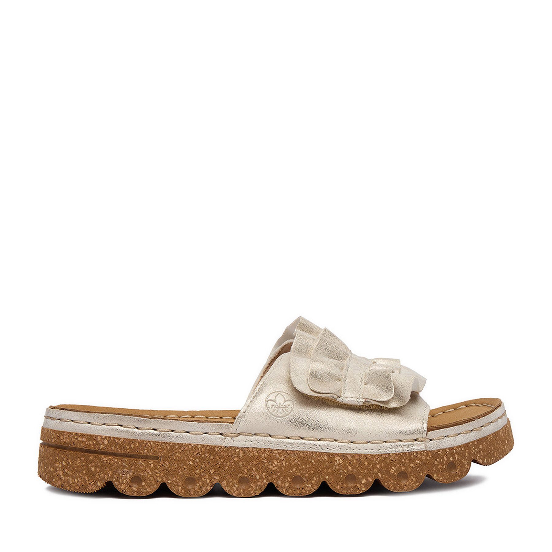 Rieker Damen-Flip-Flops Gold V8763-60 Badepantolette