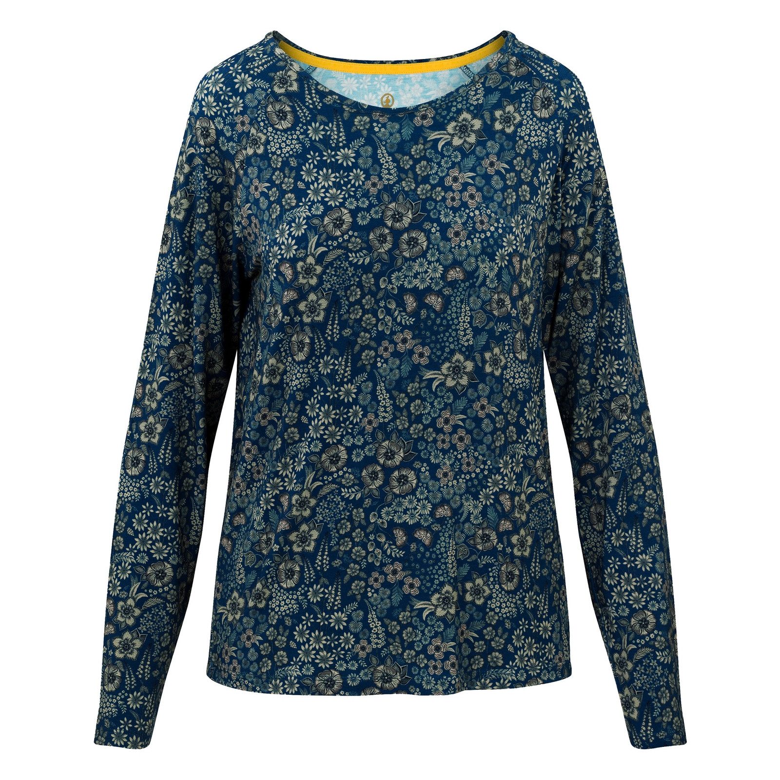 PiP Studio Langarmshirt Tina Long Sleeve Top Daisy Dreams mit kleinem Logo auf der Rückseite
