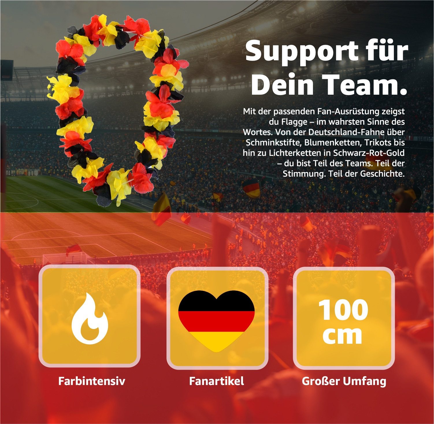 Dekotalent® Kostüm 3er Blumenkette Fanartikel Deutschland EM 2024 – extra l günstig online kaufen