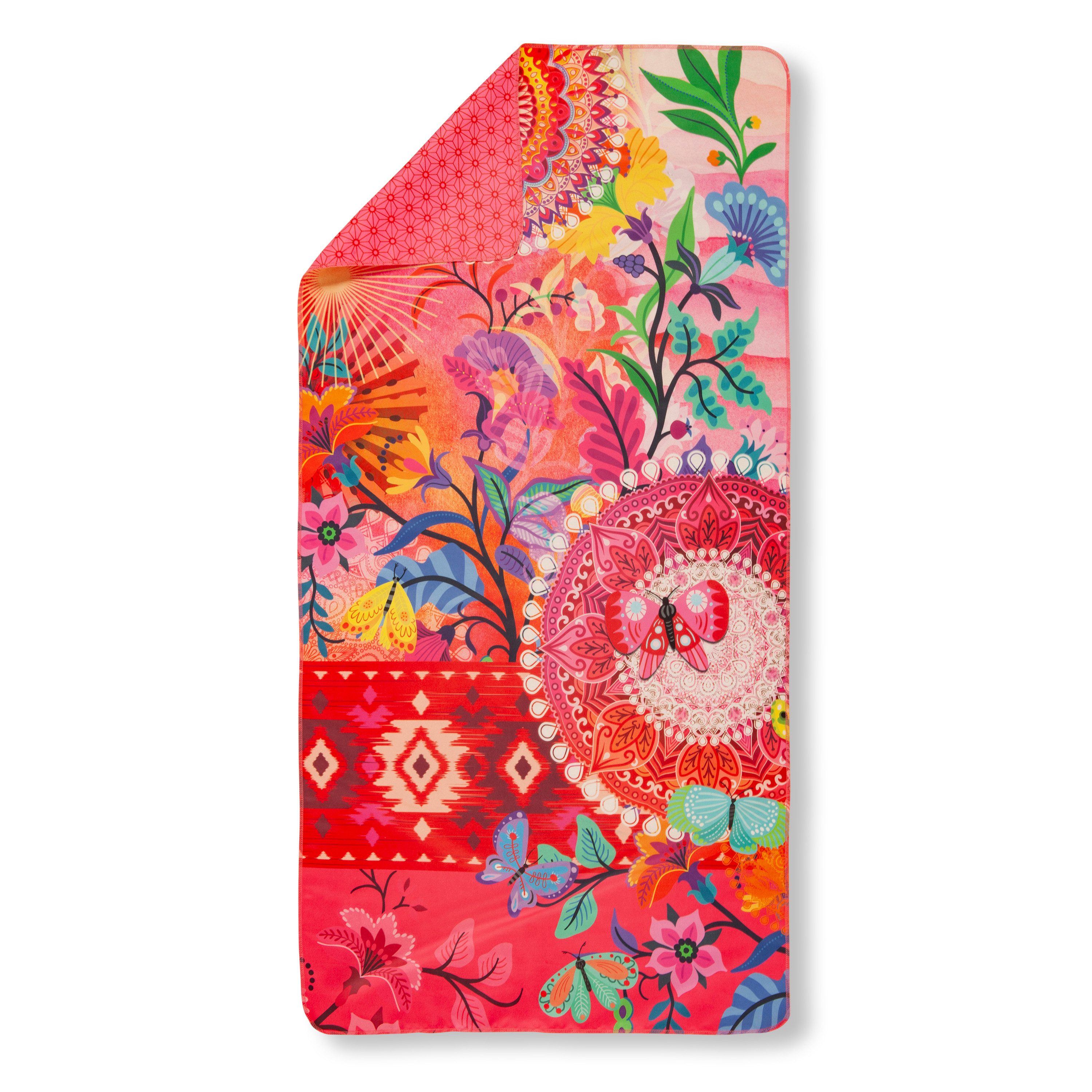 hip Strandtuch Sporthandtuch 50x100 cm Polyvelvet Giseleh Mandala's und Blumen bunt, Polyvelvet (Spar Set, 1-St), 1 x Sporthandtuch HIP 50x100 cm bunt