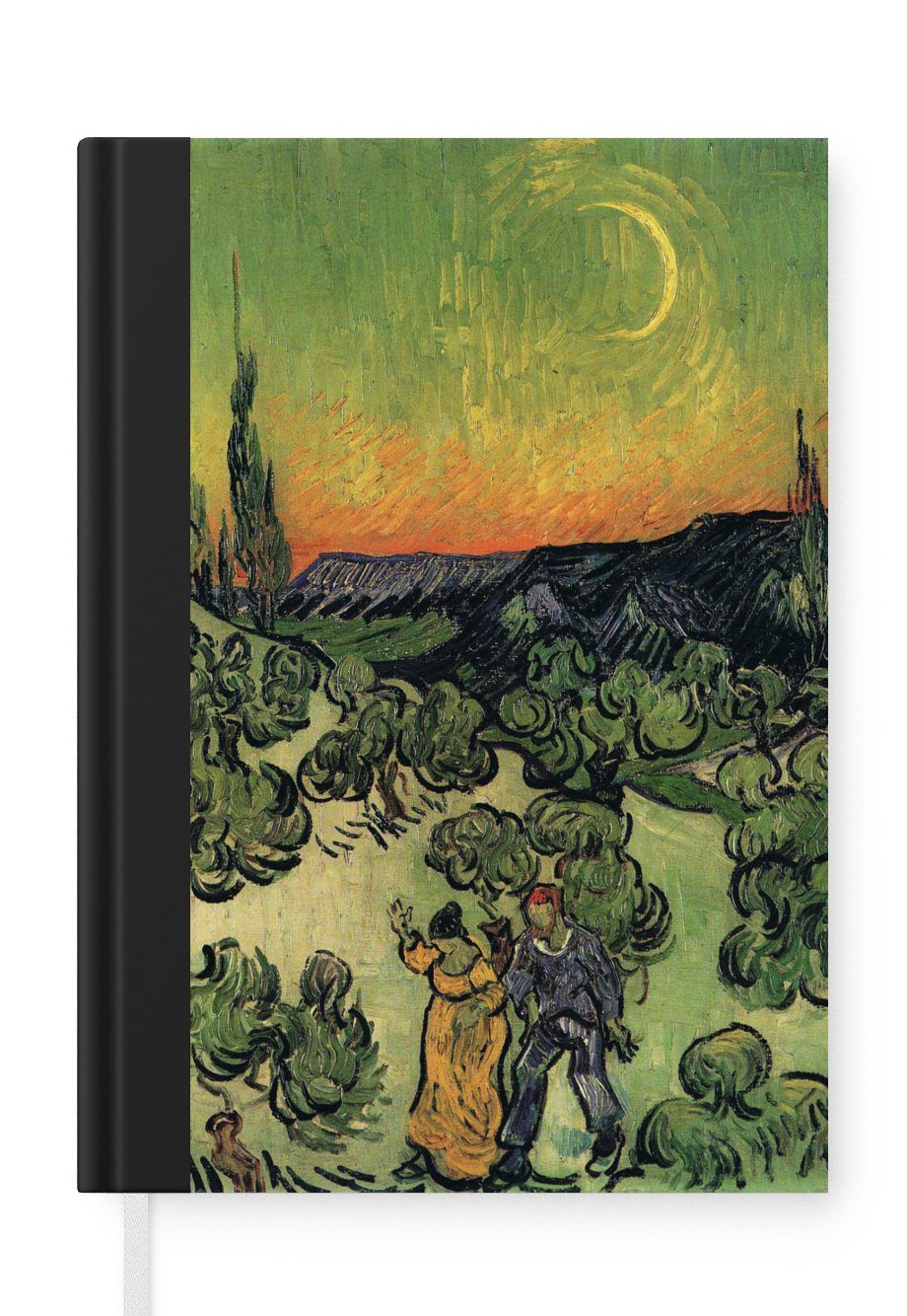 in Merkzettel, Vincent 98 Journal, Tagebuch, van Haushaltsbuch MuchoWow Notizheft, A5, Notizbuch der - Spaziergang Gogh, Seiten, Dämmerung