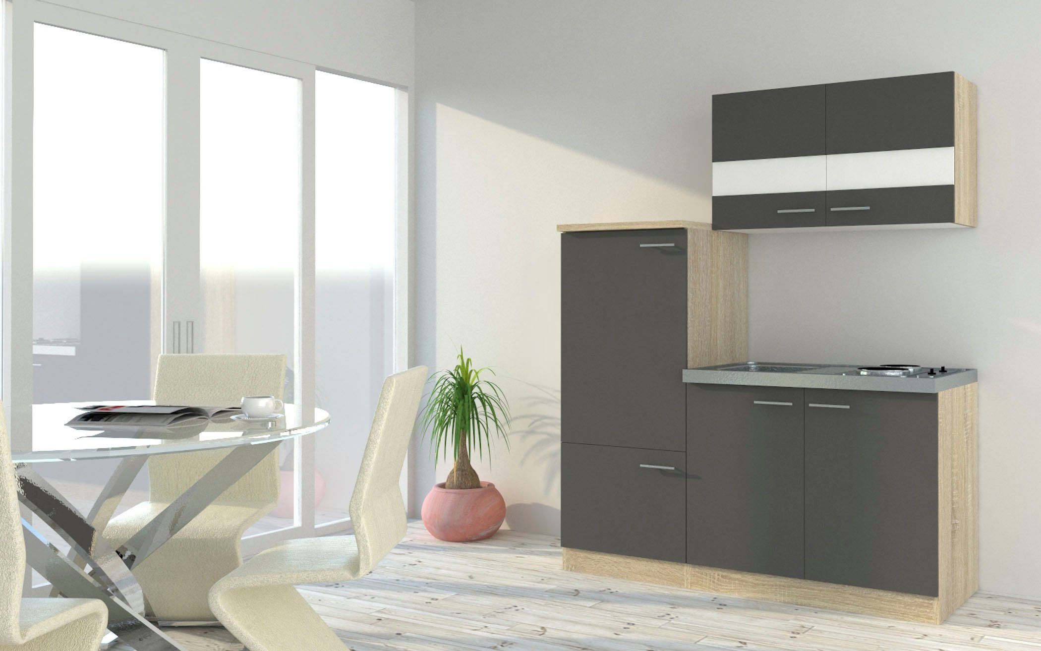 RESPEKTA Küchenzeile »Gand aus der Serie Luis«, mit E-Geräten, Breite 160 cm