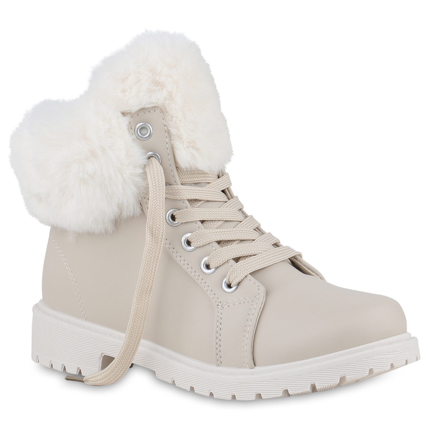 VAN HILL 840850 Stiefelette Damen Warm Gefütterte Worker Boots Stiefeletten günstig online kaufen