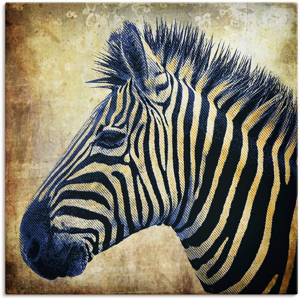 Artland Wandbild Zebra Porträt PopArt, Wildtiere (1 St), als Alubild,  Leinwandbild, Wandaufkleber oder Poster in versch. Größen