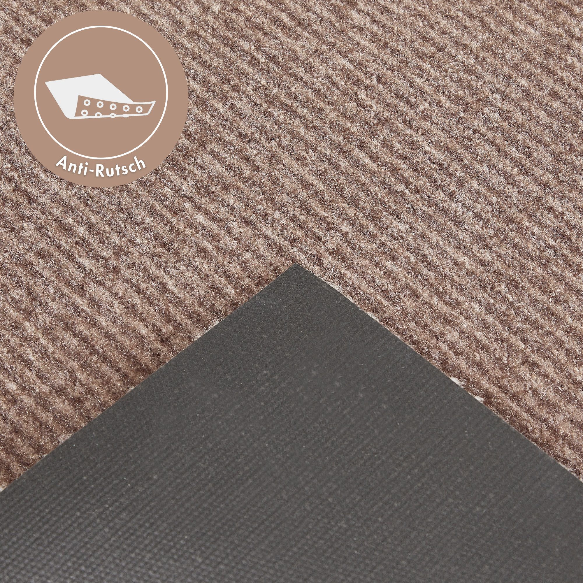 Barbara Becker Fußmatte Gentle Schmutzfangmatte & Läufer, Made in Belgium, rechteckig, Höhe: 7 mm, Schmutzfangteppich, Schmutzmatte, dezentes Streifen Design, waschbar