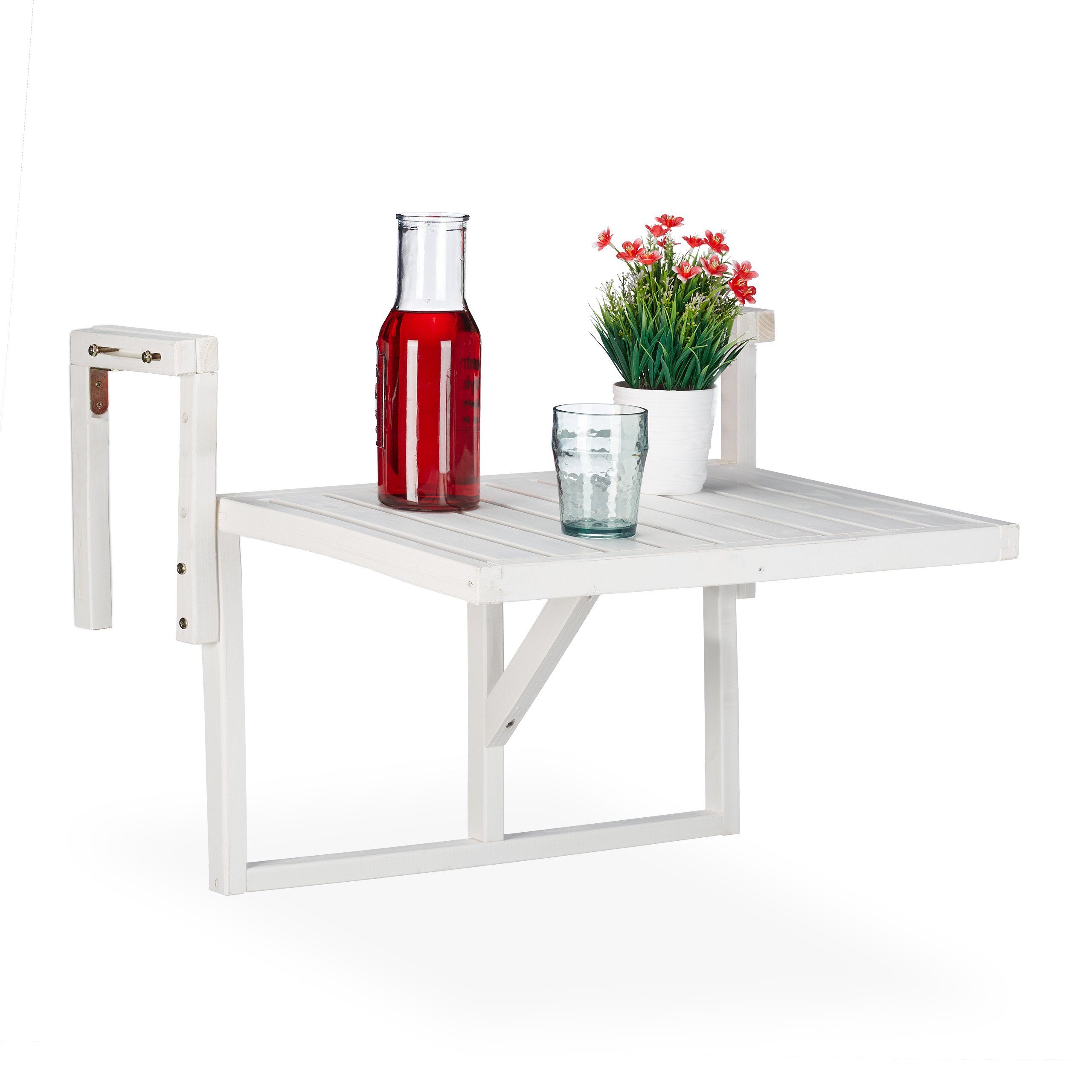 relaxdays Balkonhängetisch Holz Balkontisch klappbar günstig online kaufen