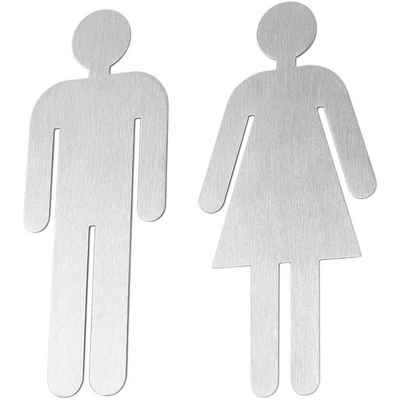 Bamodi Hinweisschild WC Schilder Set Damen & Herren - 5x11cm selbstklebend, Einzelpack