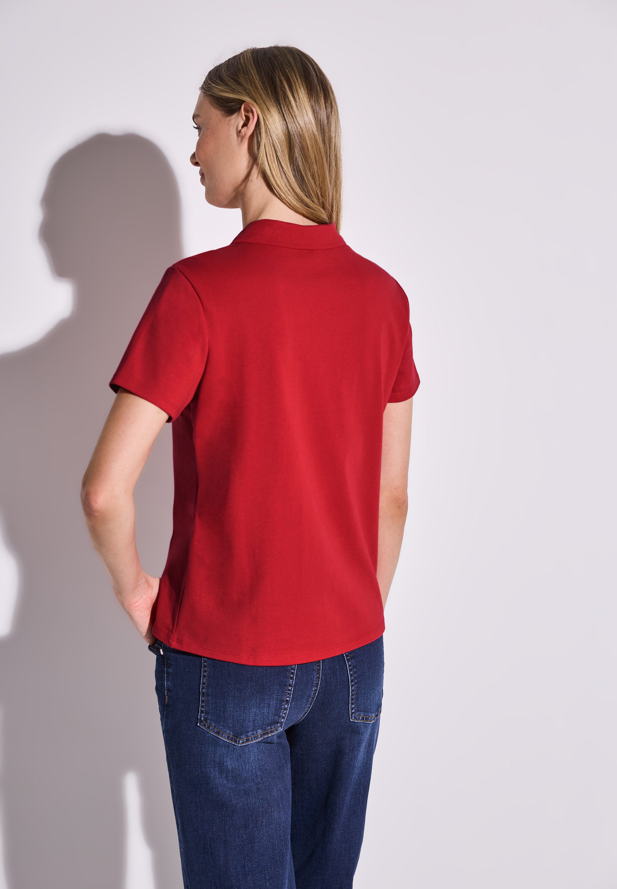 STREET ONE Poloshirt aus Baumwolle mit Stretchante günstig online kaufen