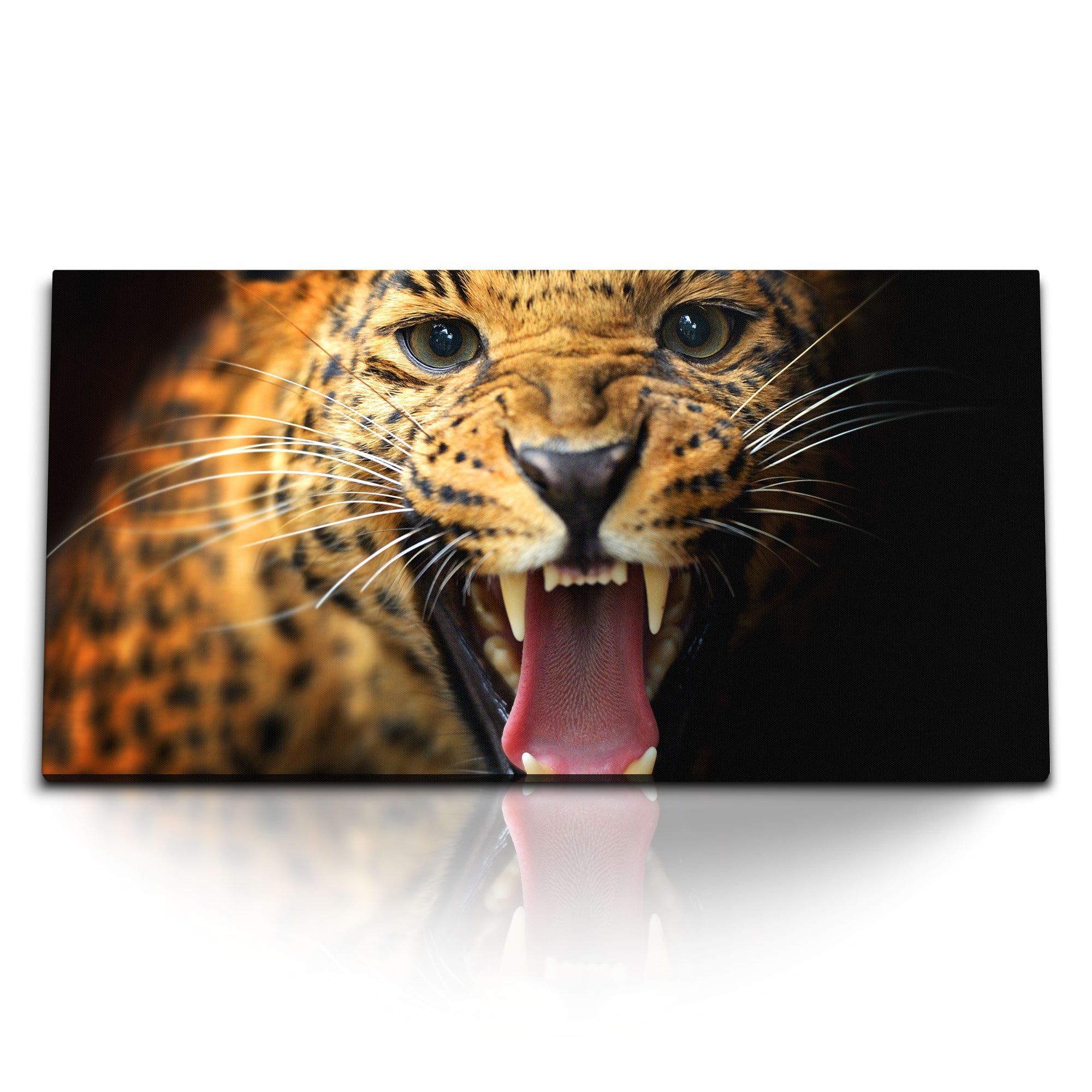 Leinwandbild Kunstdruck Bilder 120x60cm Jaguar Raubkatze Tierfotografie Leopard Wil