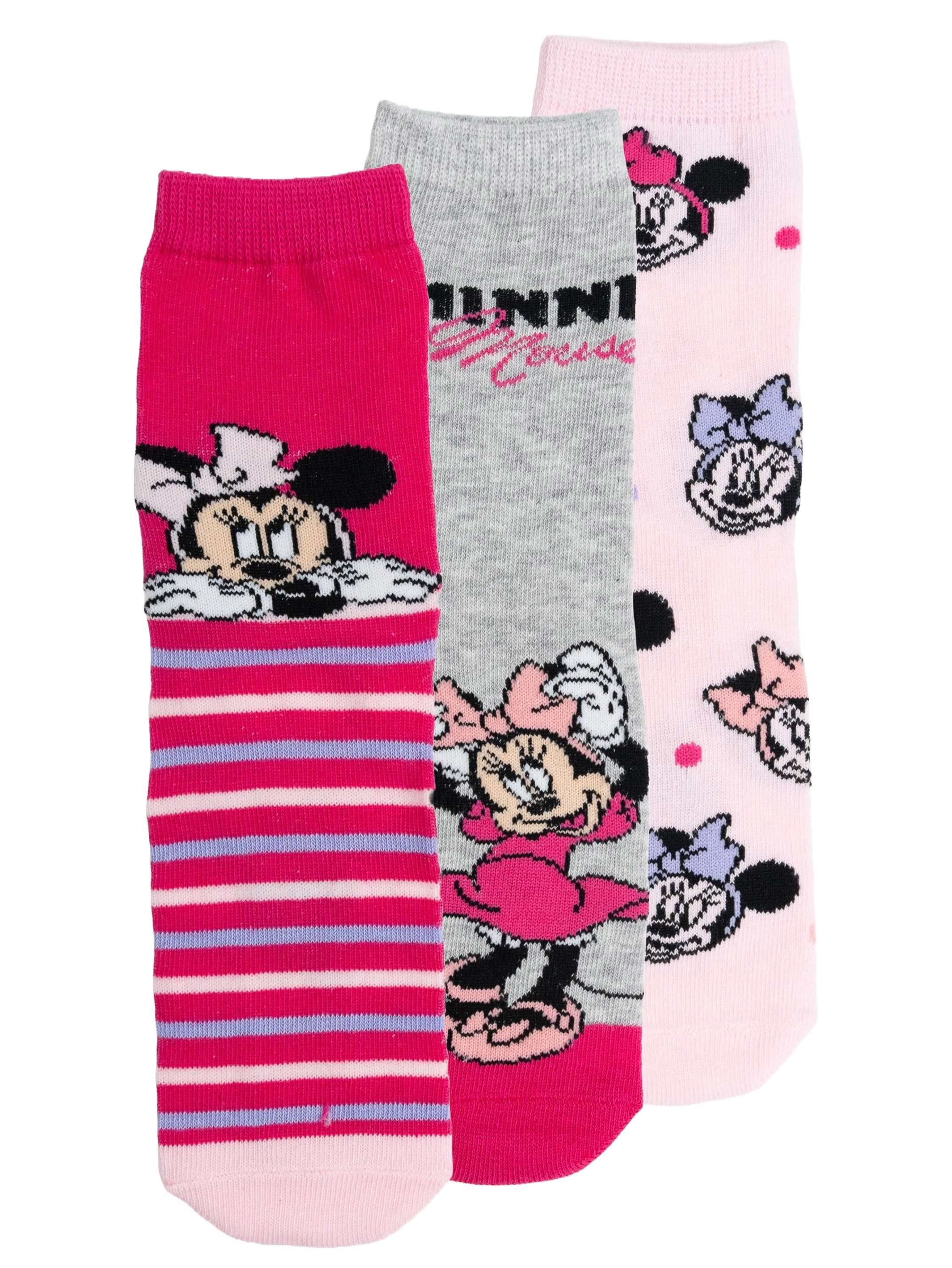 Socken Disney Minnie Mouse Socken Kindersocken Söckchen (3er Pack)