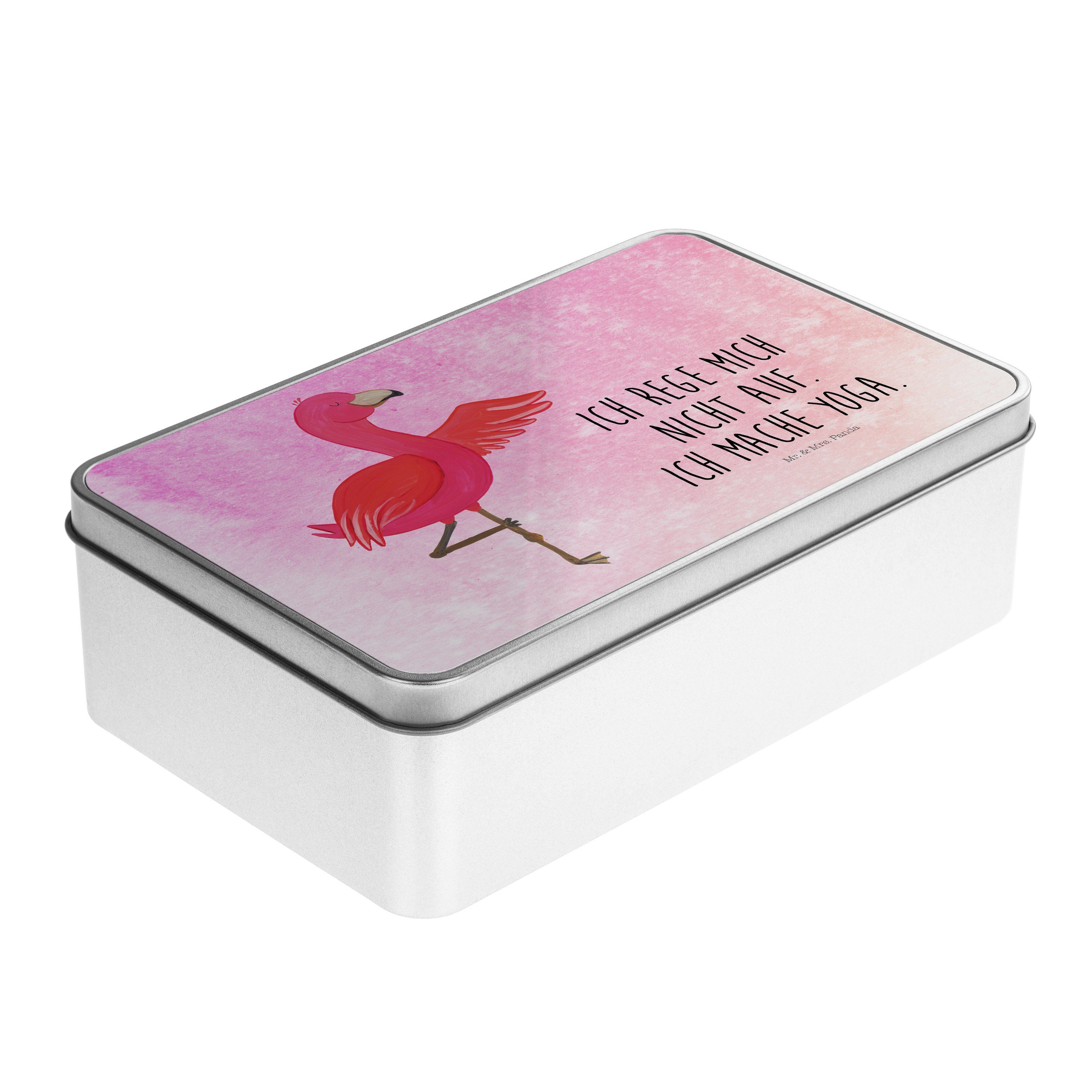 Mrs. Yoga Dose Flamingo Geschenk, Dose, & entspannt, Pink Aquarell (1 St) Mr. - Panda - Yogapose,