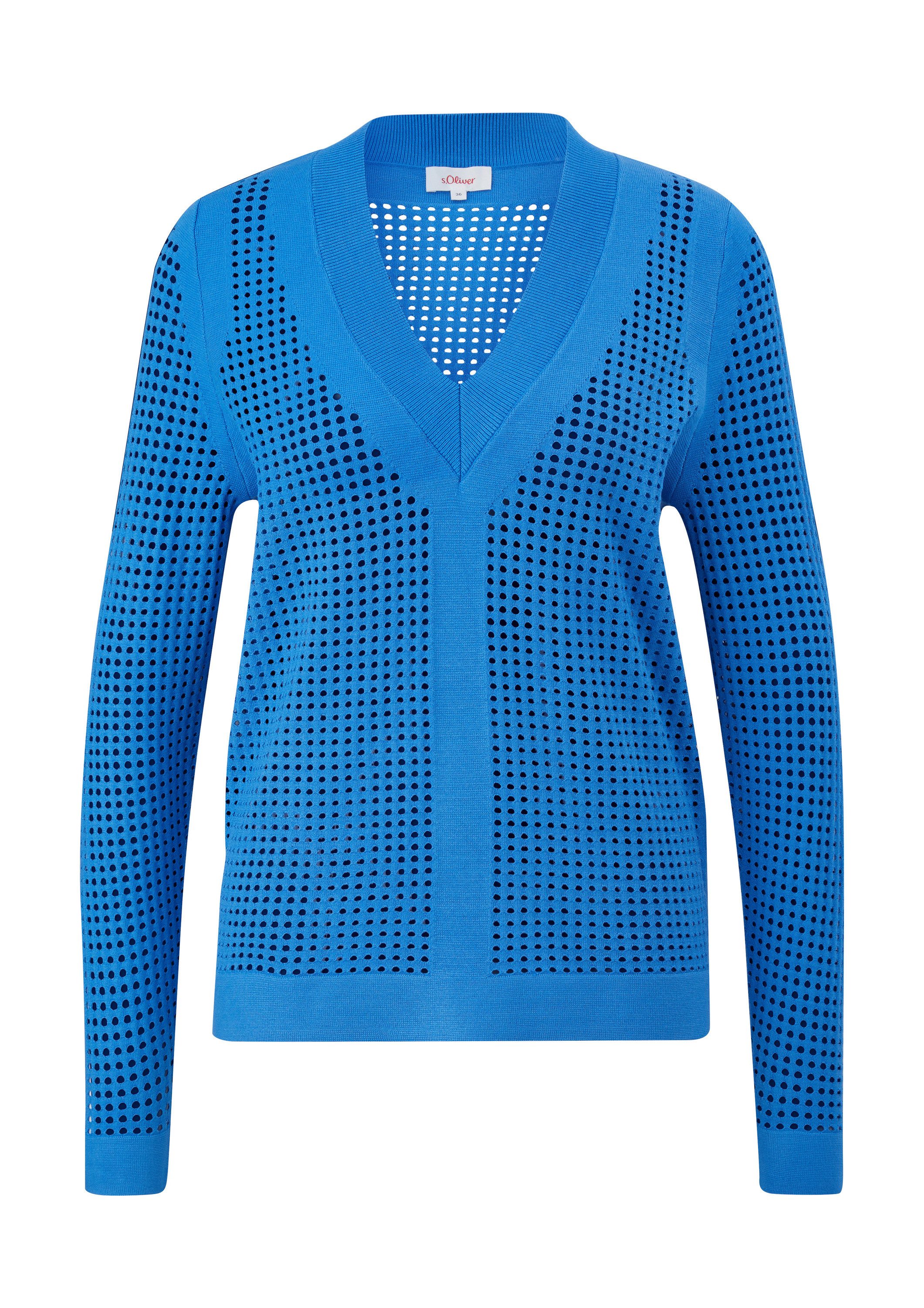 s.Oliver Longpullover Strickpullover Pullover mit Lochmuster günstig online kaufen