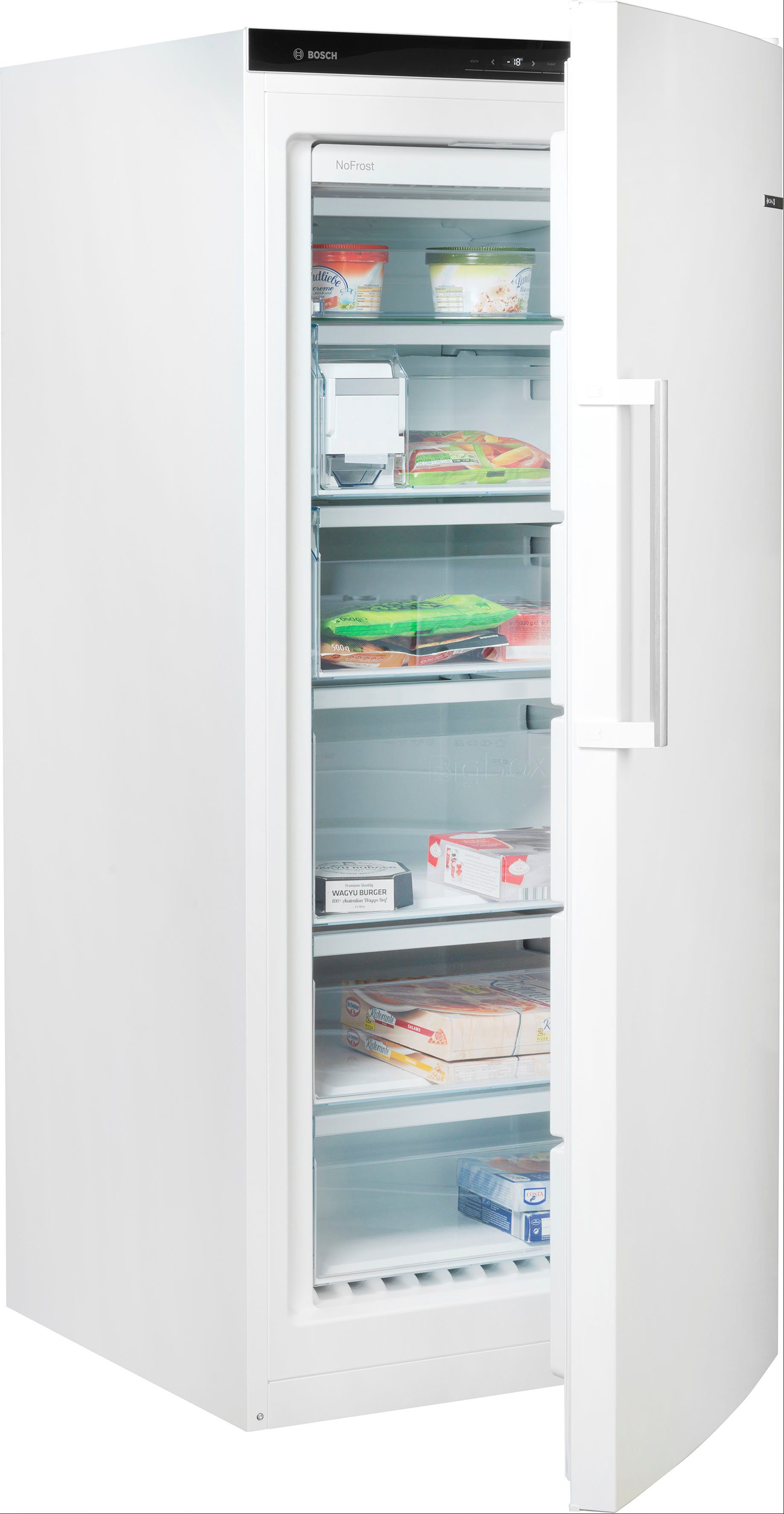 BOSCH Gefrierschrank Serie 6 GSN51AWDV, 161 cm hoch, 70 cm breit, Kein Abtauen mit No Frost und viel Platz für großes Gefriergut