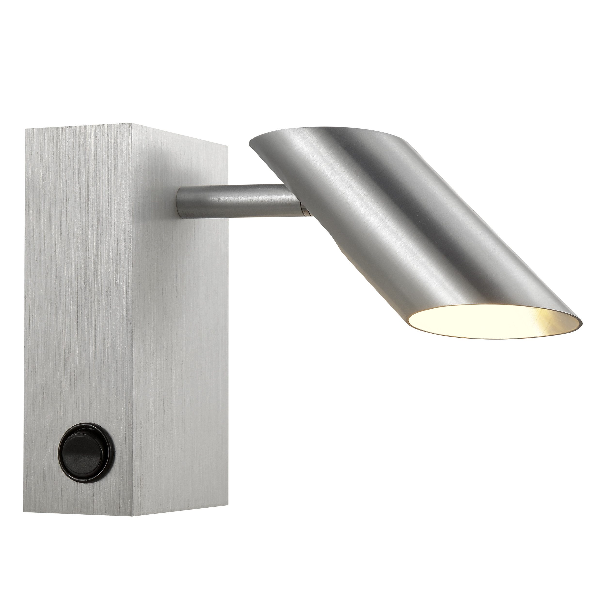 lumiCouture LED Wandstrahler Risell, Memoryfunktion, mehrere Helligkeitsstufen, LED fest integriert, Warmweiß, 12,6 x 8,5 x 6 cm, 530 lm 2700 K, schwenkbar, Wippschalter, Aluminium