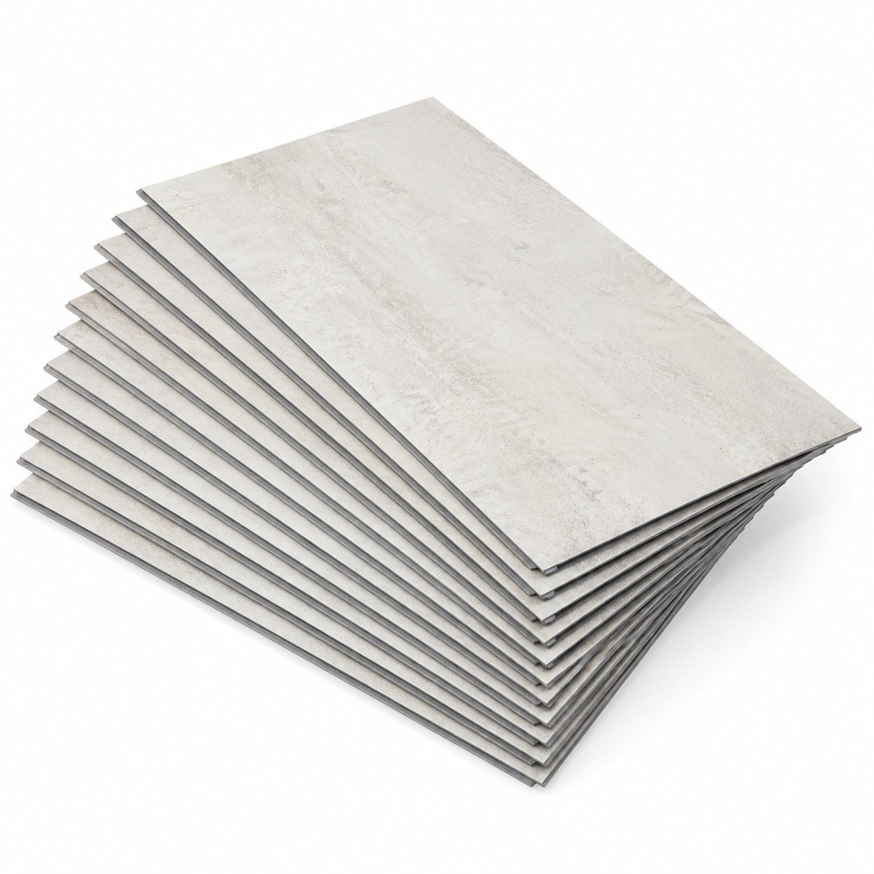HAGO Vinylboden PVC Klickvinyl Design Bodenbelag Zement-Optik Fliesen – Zement hell, Brandschutzklasse Bfl-s1, Emissionsklasse E1, Rutschhemmklasse DS, Paketinhalt 1,86 m², 10 Dielen je Karton, Brandschutzklasse Bfl-s1, Emissionsklasse E1, Rutschhemmklasse DS