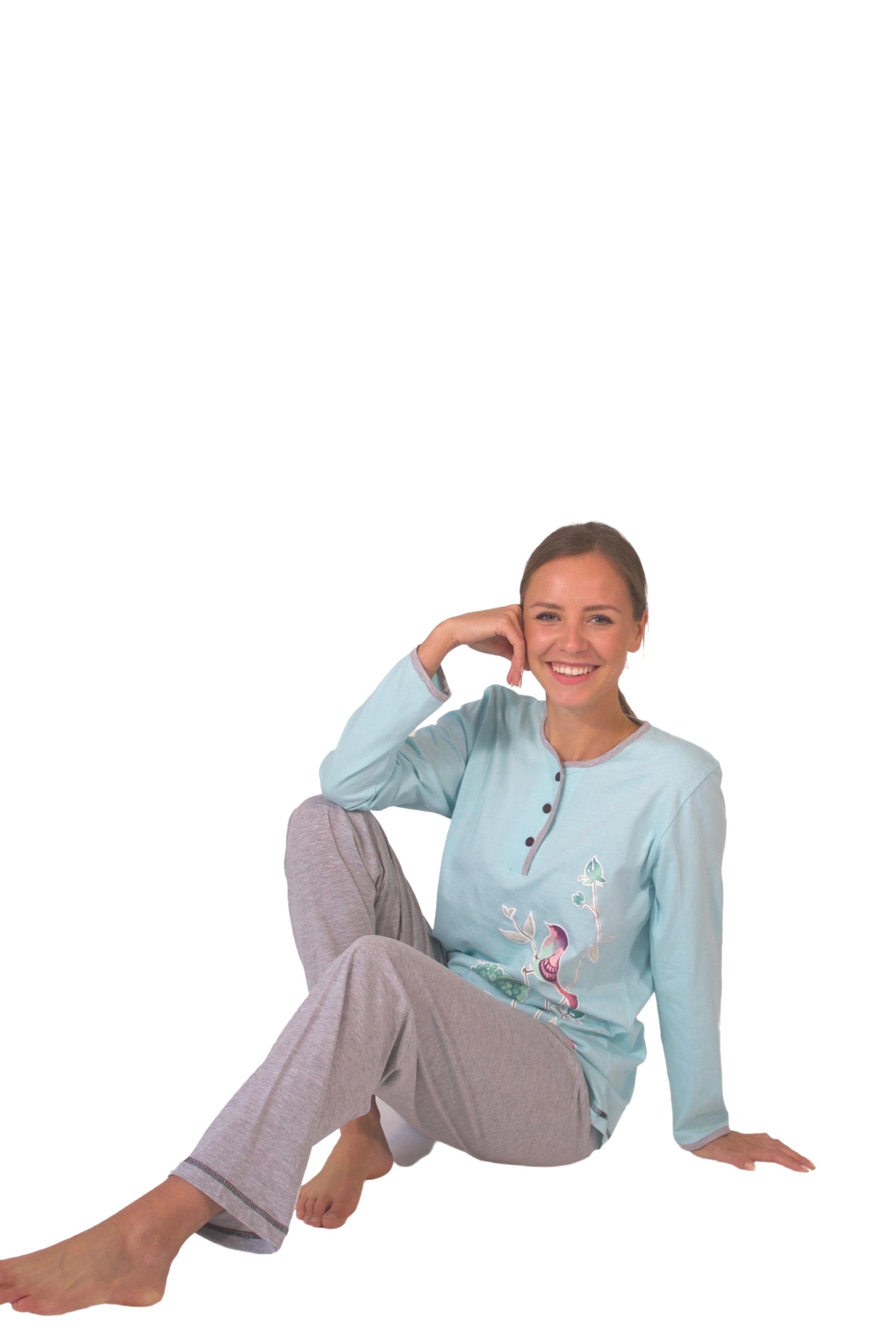 Qualität reiner Pyjama, Damen Pyjama aus Schlafanzug, Homewear Set DF230 Baumwolle-Jersey Consult-Tex (Packung)