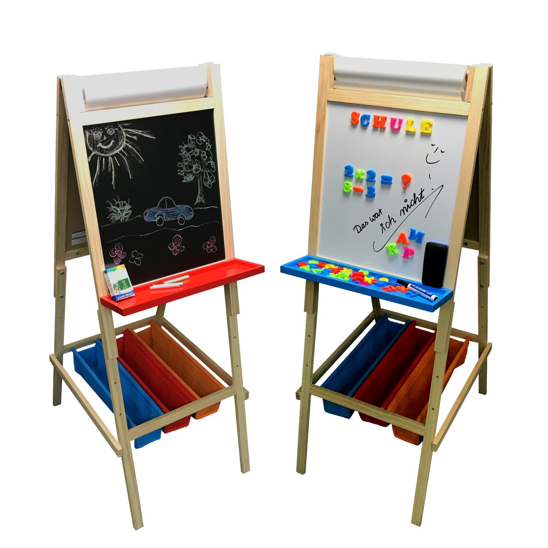 Standtafel Maltafel Schultafel Kreide- und Whiteboard-Tafel für Kinder