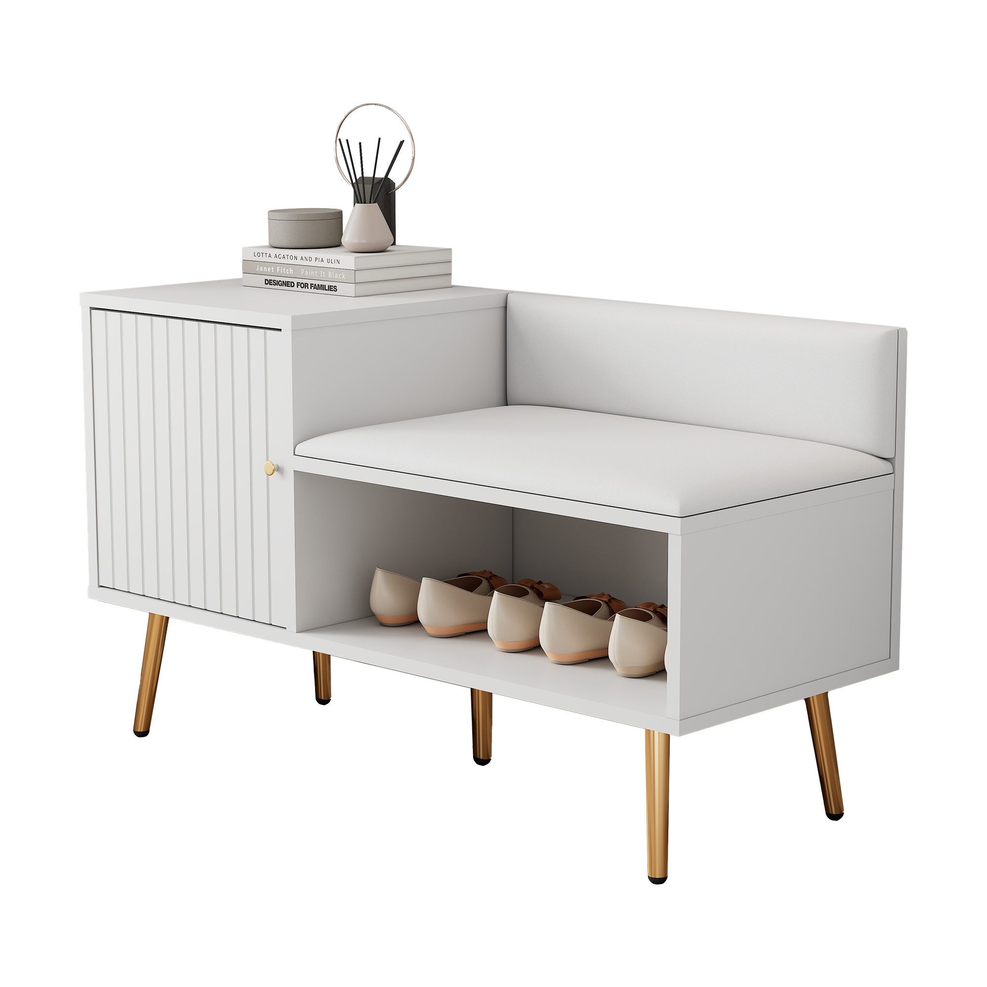 MODFU Schuhschrank Schuhtruhe (Sitzbank mit drei günstig online kaufen